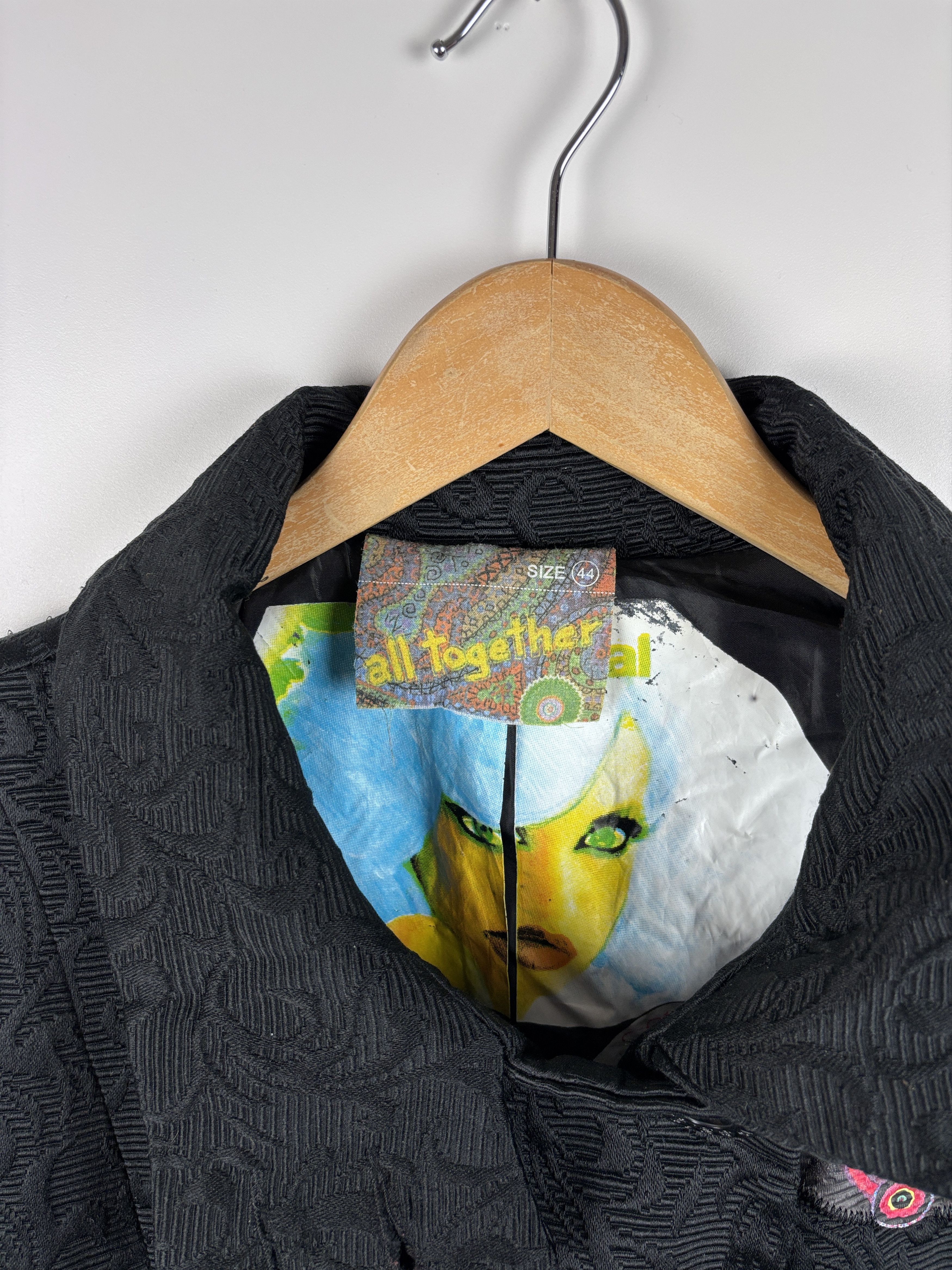 Desigual Womens Desigual Textured Floral Coat Black Size 44 Size M / US 6-8 / IT 42-44 - 6 Thumbnail