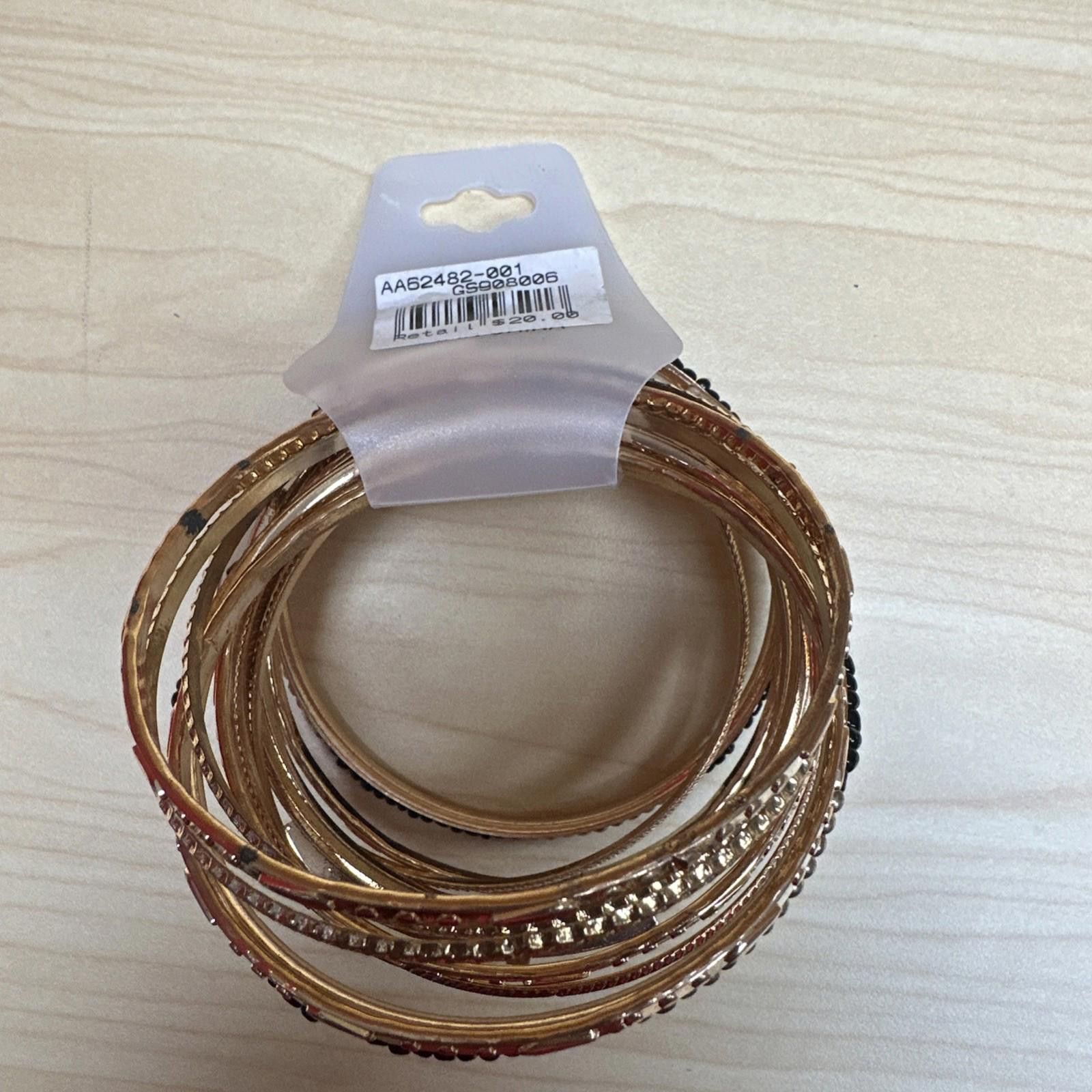 Stella McCartney Tamina By Stella Gold Black 13 Piece Bangle Bracelet Set New Size ONE SIZE - 4 Thumbnail