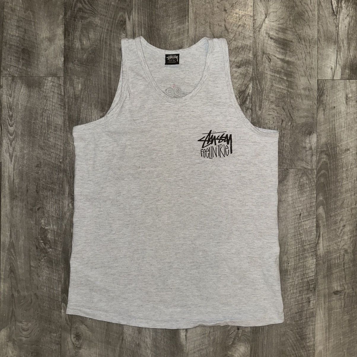 Stussy STUSSY Mens Large Gray Tank Top Feelin Irie Graphic Vintage Size US L / EU 52-54 / 3 - 1 Thumbnail