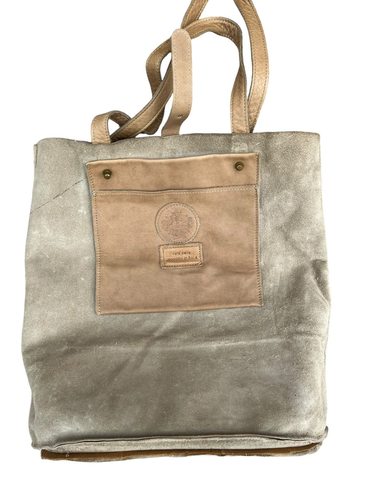 Leather Vintage Orobianco Italy Patina Leather Tote Bag Size ONE SIZE - 22 Thumbnail