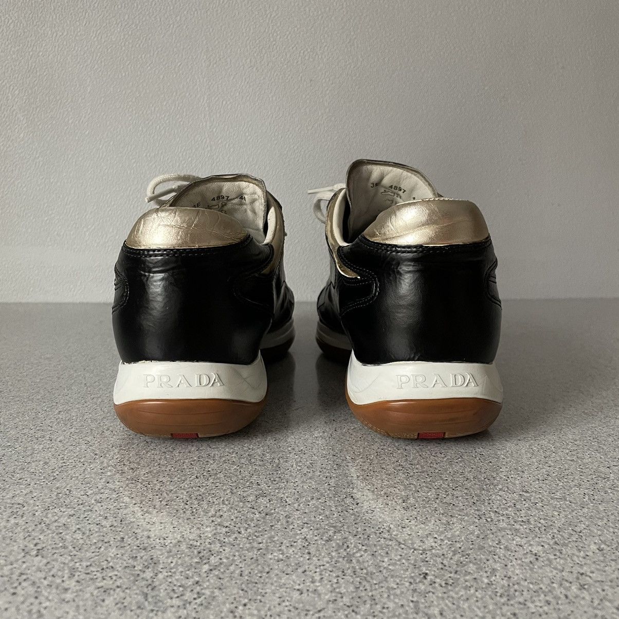 Prada Prada Vintage Black / Gold Sneakers Size US 7.5 / EU 40-41 - 3 Thumbnail