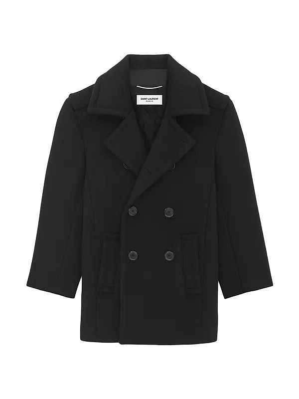 コート SAINT LAURENT Oversized caban coat Black Saint Laurent Oversized Caban Coat | italist