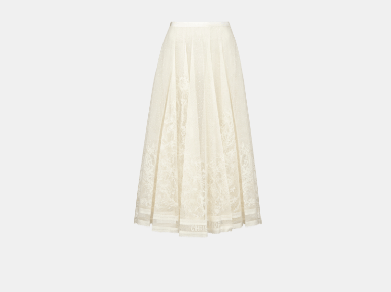 Dior o1w1db10326 511J75 Mid-Length Skirt in Ecru Size 27" / US 4 / IT 40 - 1 Thumbnail