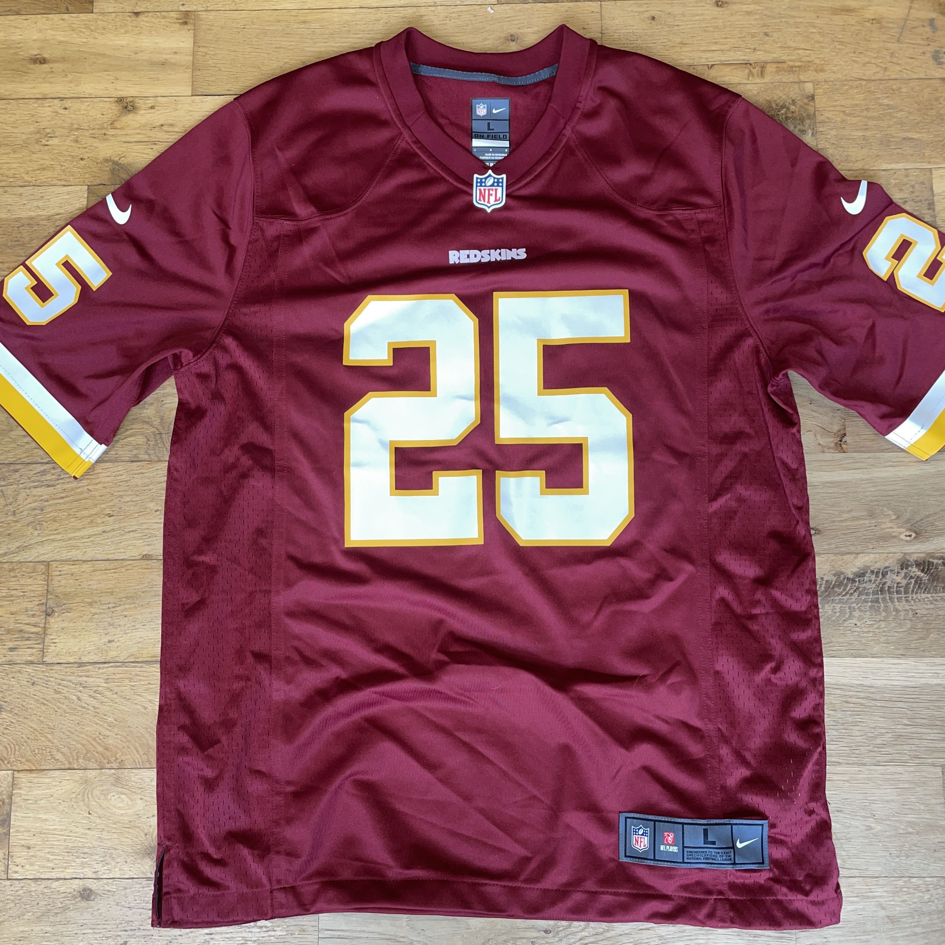 NFL × Nike NIKE NFL WASHINGTONS REDSKINS JERSEY THOMPSON T-SHIRT #25 Size US L / EU 52-54 / 3 - 1 Thumbnail