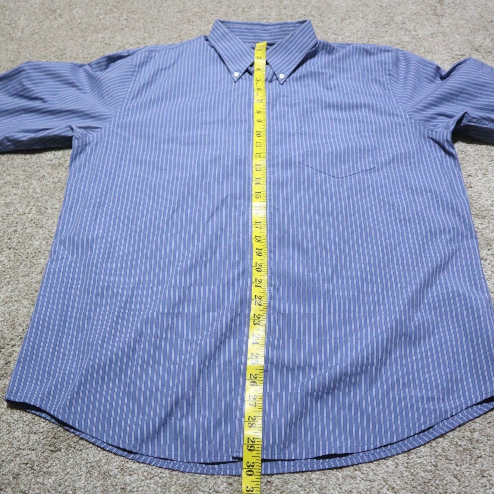 Dockers Dockers Shirt Button-Up Long Sleeve Blue Striped 16/16.5 Size L Large 16 16.5 Adult Men Size Regular Blue Shirt Button Front Size US L / EU 52-54 / 3 - 6 Thumbnail