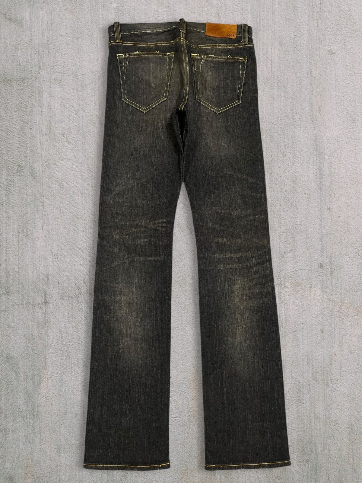Jun Takahashi Uniqlo Stretchable Slim Straight Denim Mud Wash Ripped Jeans Size 29" - 8 Thumbnail
