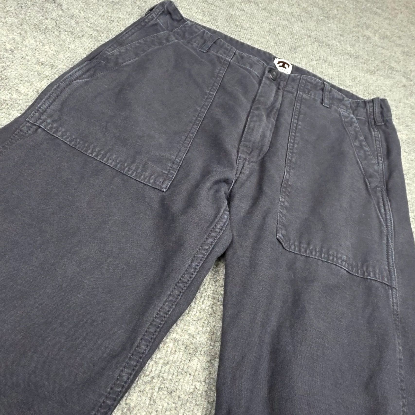 Tellason Tellason Fatigue Pant Utility Navy Blue 100% Cotton Italy Mens Pants 29x30 Straight Front Pockets Workwear Casual Size US 29 - 3 Thumbnail