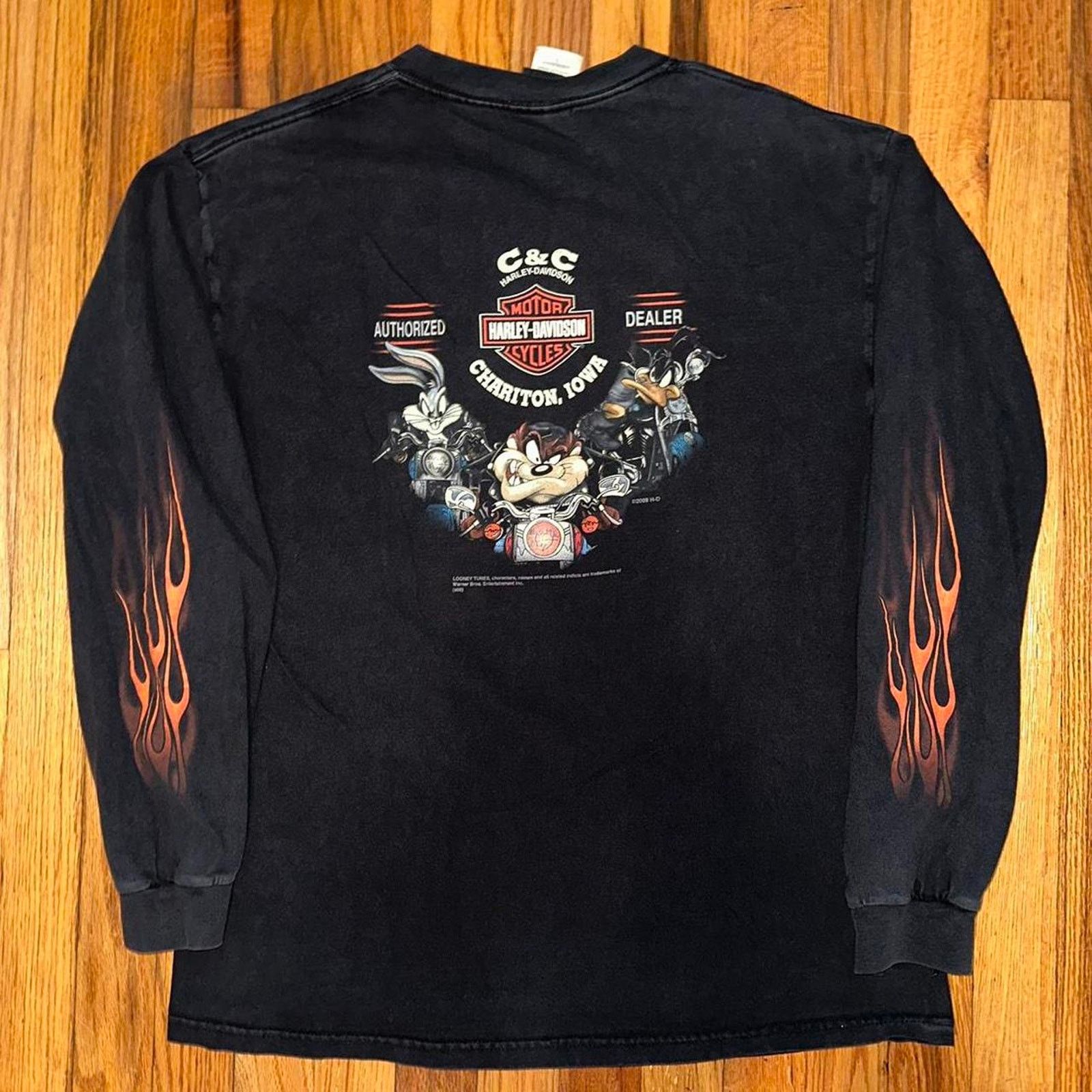 Harley Davidson Vintage 2008 Harley Davidson Looney Tunes LS Tee Flame sz L Size US L / EU 52-54 / 3 - 2 Thumbnail