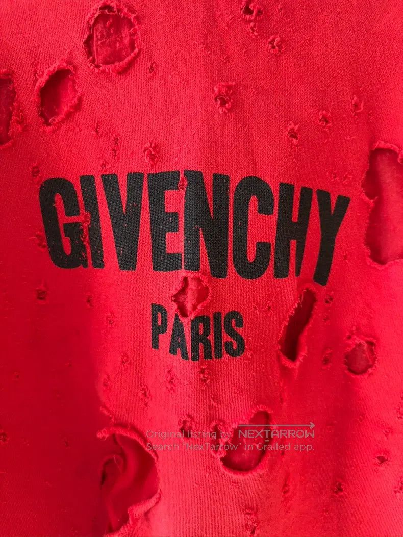 Givenchy Givenchy Best-Selling Red Large Hole Letter Logo Hoodie wi Size US M / EU 48-50 / 2 - 2 Thumbnail