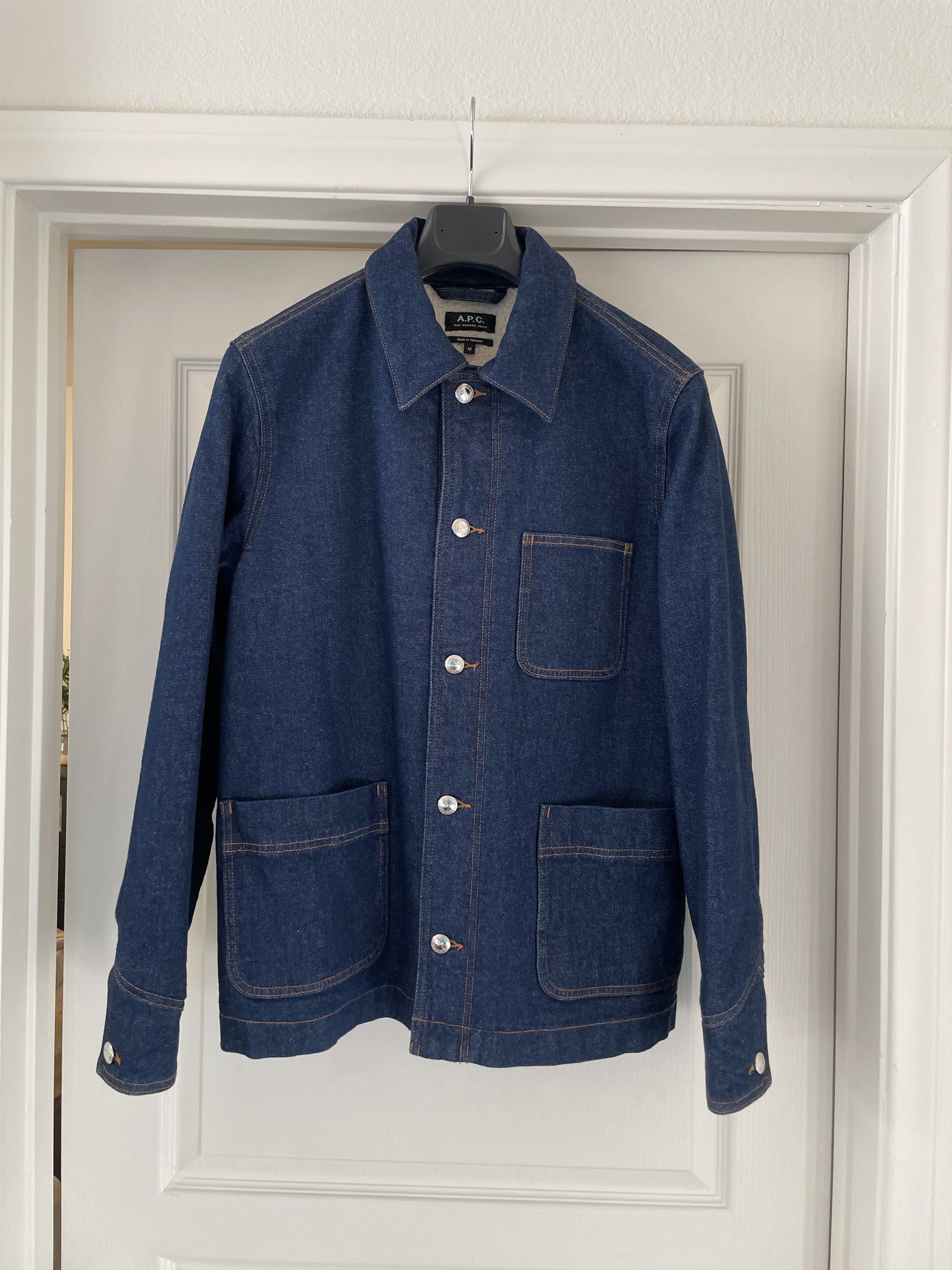 A.P.C. Axel Faux Shearling Denim Jacket Size US M / EU 48-50 / 2 - 1 Thumbnail