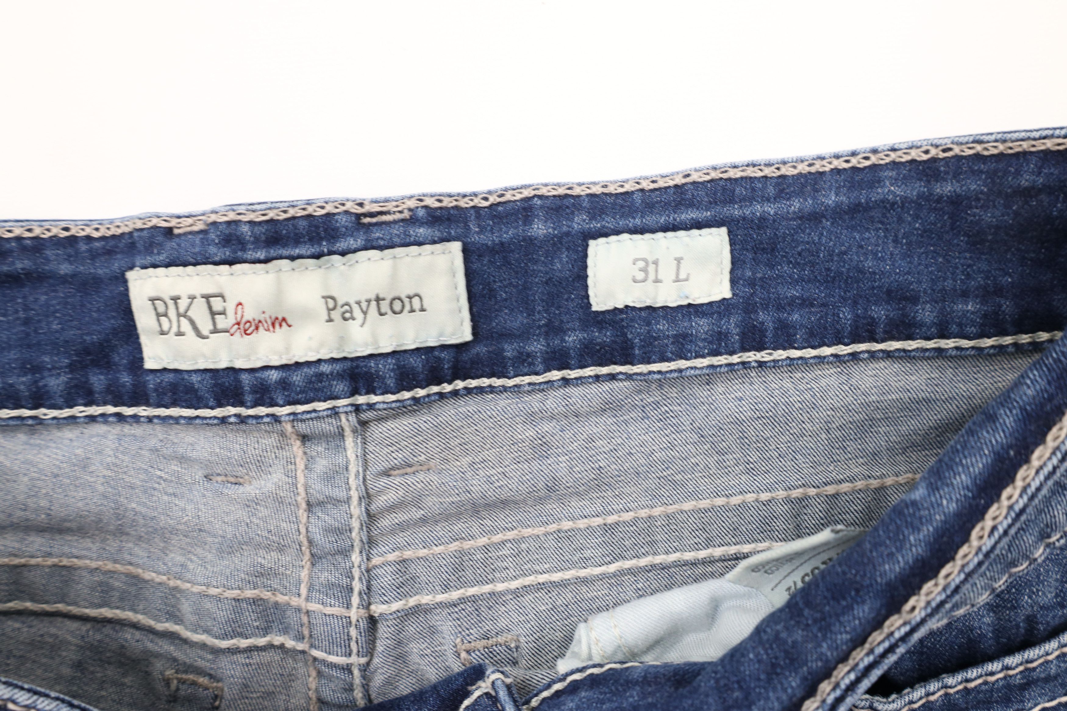 Vintage Buckle BKE Thick Stitch Cut Off Denim Jean Shorts Jorts Blue Size 31" - 6 Thumbnail