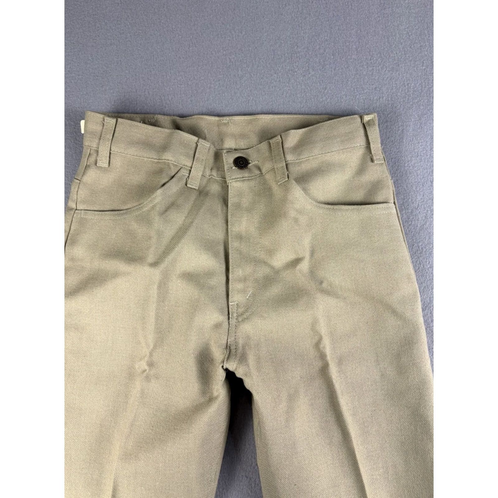 Levi's VINTAGE Levi’s Nuvos Sta-Prest Pants Beige Straight Leg 26x29 1970s Mens Boys? Size US 26 / EU 42 - 6 Thumbnail