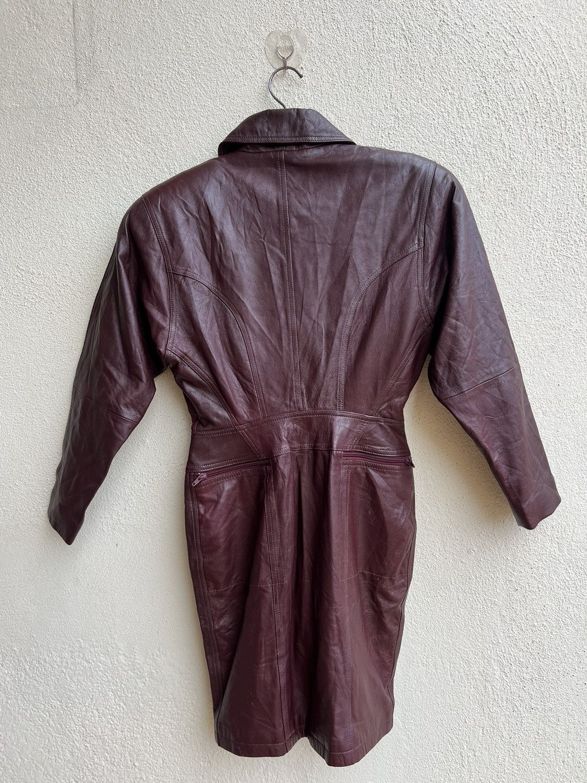 Vintage Vintage Unknown Fade Patina Leather Zipper Biker Dress Size XS / US 0-2 / IT 36-38 - 24 Thumbnail