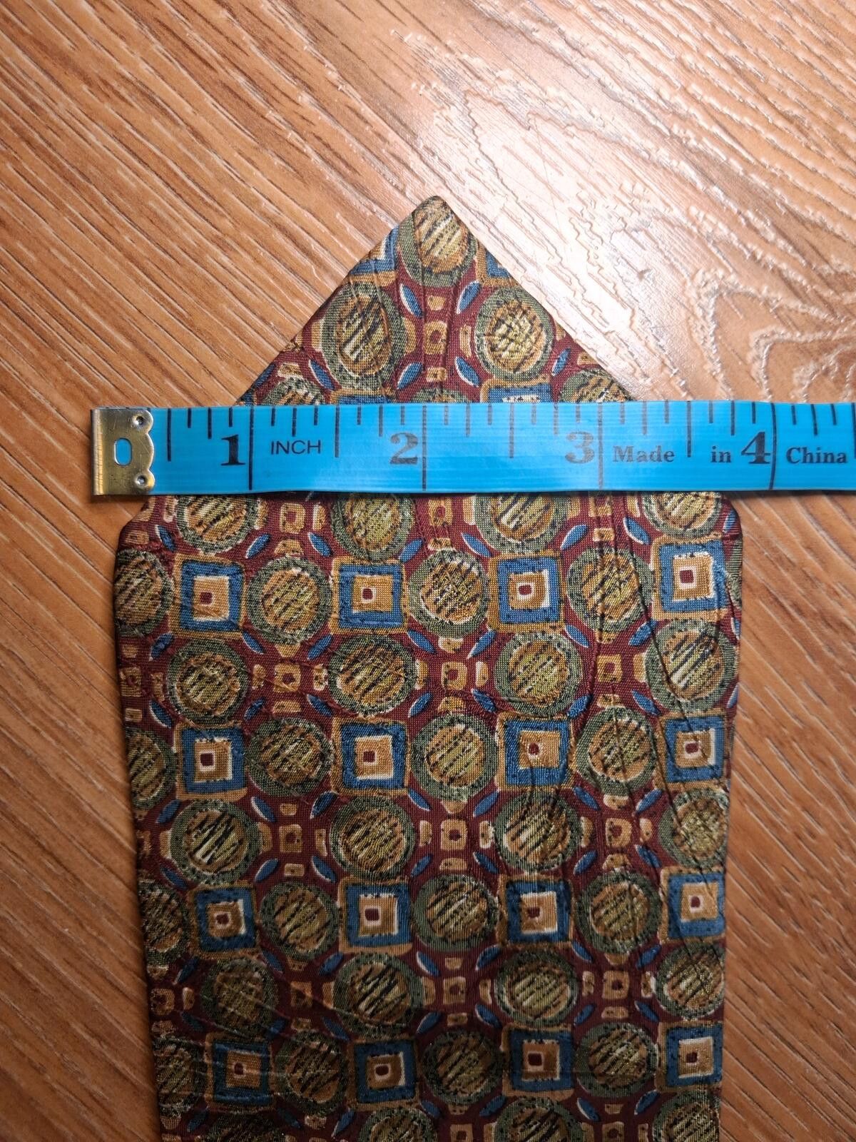 Ermenegildo Zegna Ermenegildo Zegna Silk Tie Red Geometric Made in Italy Wide Size ONE SIZE - 8 Thumbnail