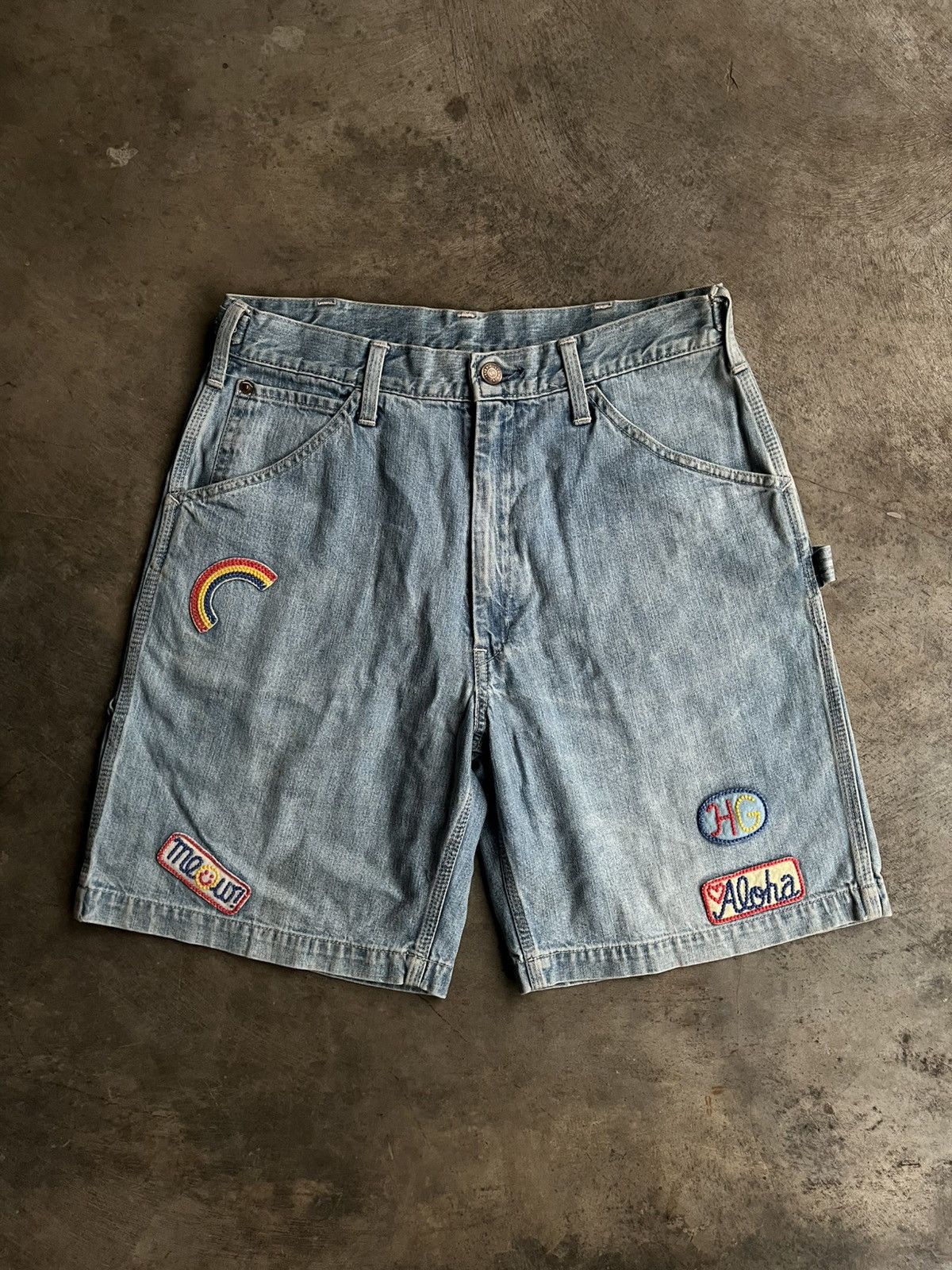 Hysteric Glamour HYSTERIC GLAMOUR CARPENTER EMBROIDERED PATCHES SHORT PANTS Size US 29 - 1 Thumbnail