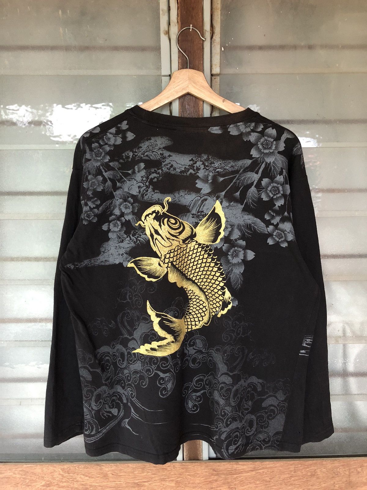 Bullet Noise Vintage Bullet Noise Sukajan Fish Gold Long Sleeve Tee Size US XL / EU 56 / 4 - 8 Thumbnail