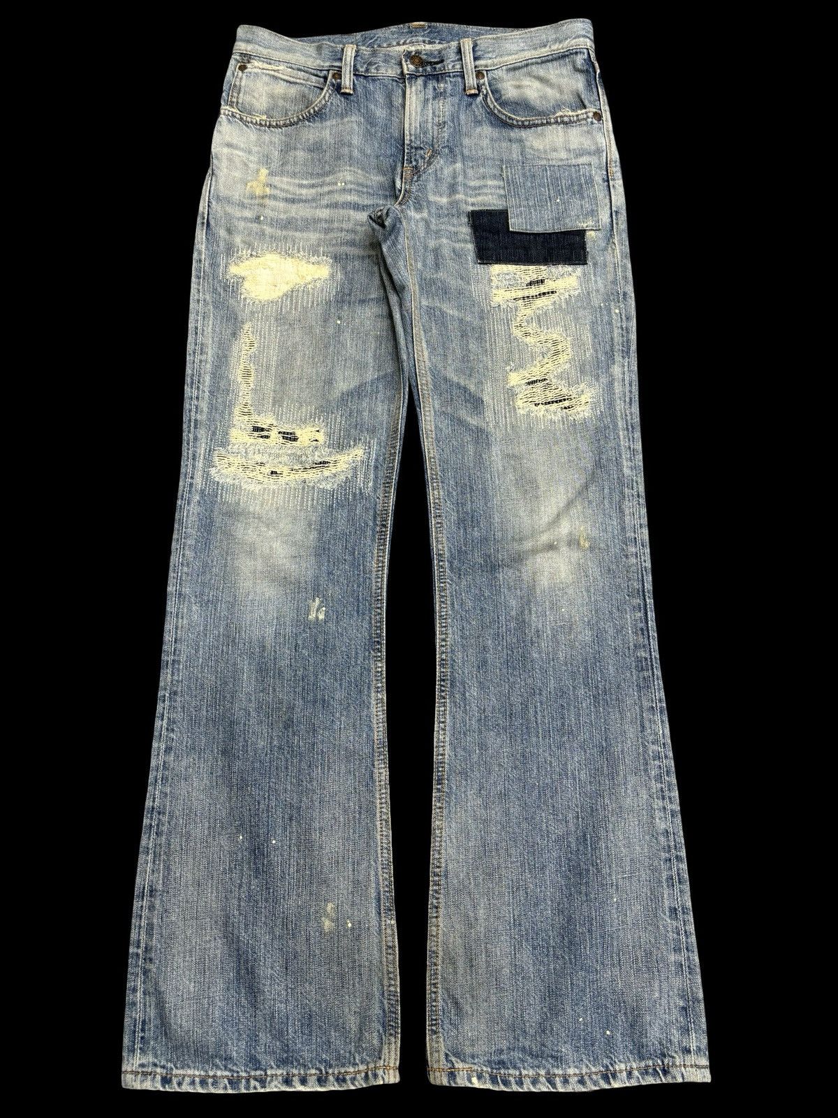 BORO Denim 💥Boro Style💥Flare Edwin Archival Boro Patchwork Denim F481 Size US 32 / EU 48 - 1 Thumbnail