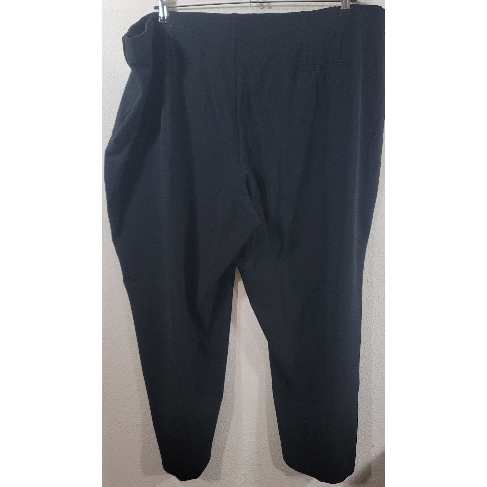 Other Avenue Black Stretch Flat Front Dress Pants 26P Side Zip Size 42" / US 20 - 3 Thumbnail
