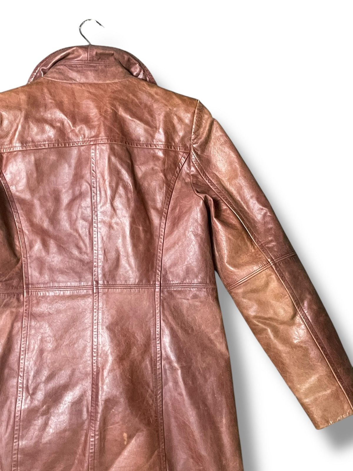 Designer × Michel Klein × Vintage MK Michel Klein Long Leather Jacket (52) Size US XXS / EU 40 - 8 Thumbnail
