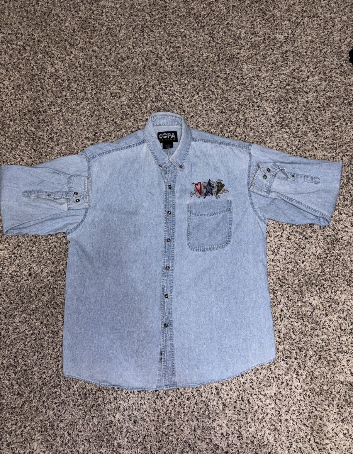 Other Vintage 90s Copa Banana Light Wash Denim button up Size US L / EU 52-54 / 3 - 1 Thumbnail