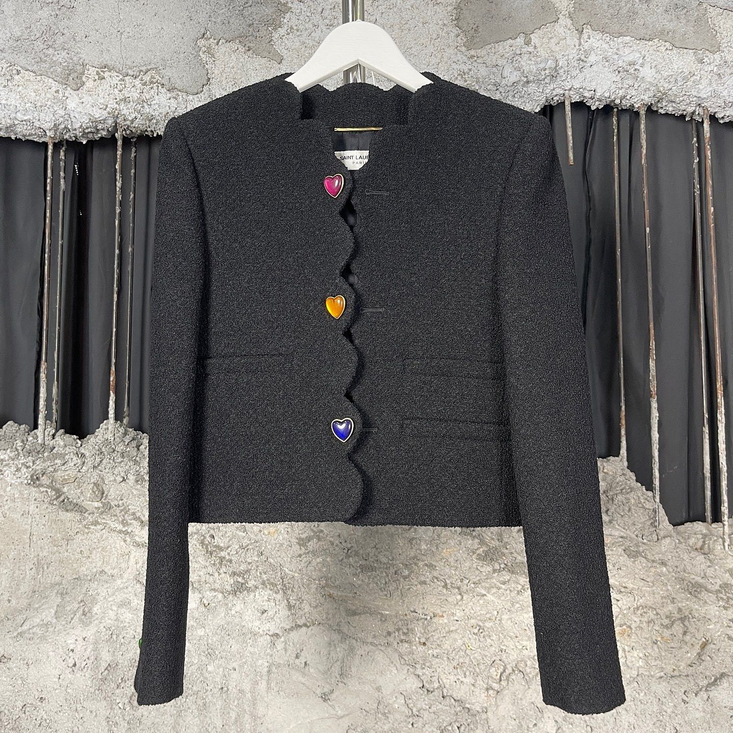 Saint Laurent Paris Saint Laurent Heart Button Jacket Size 36 Size XS / US 0-2 / IT 36-38 - 1 Thumbnail