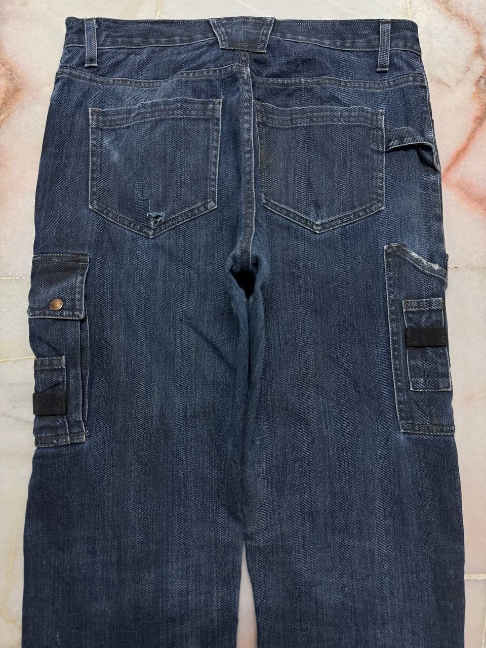Rusty Trashed💥Vtg Bluster Multipocket Double Knee Distressed Jean Size US 31 - 17 Thumbnail