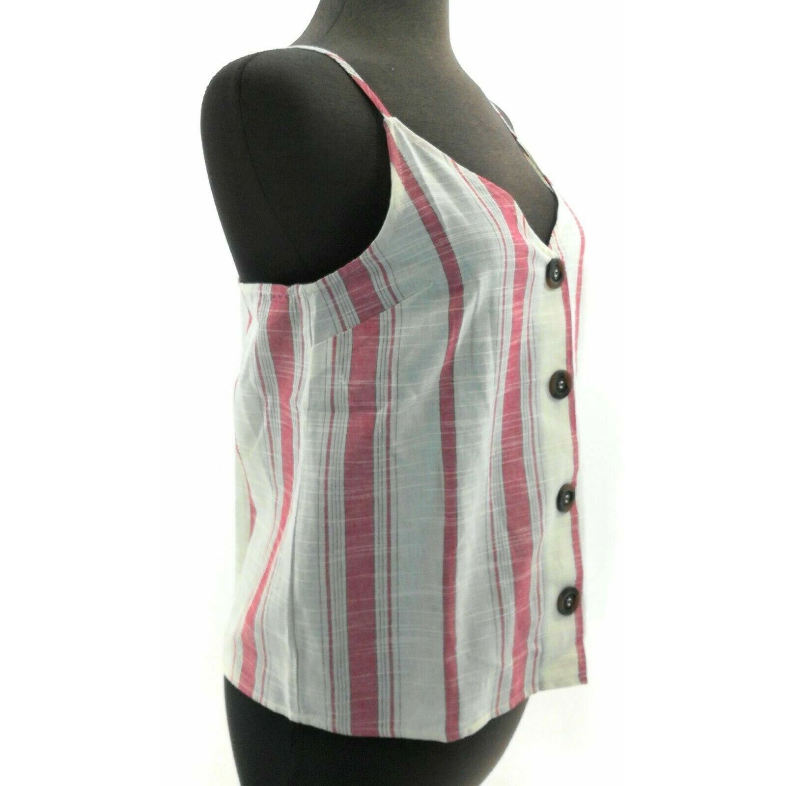 Other Love J Red & Cream Vertical Striped Crop Top - Size XL Size XL / US 12-14 / IT 48-50 - 2 Thumbnail