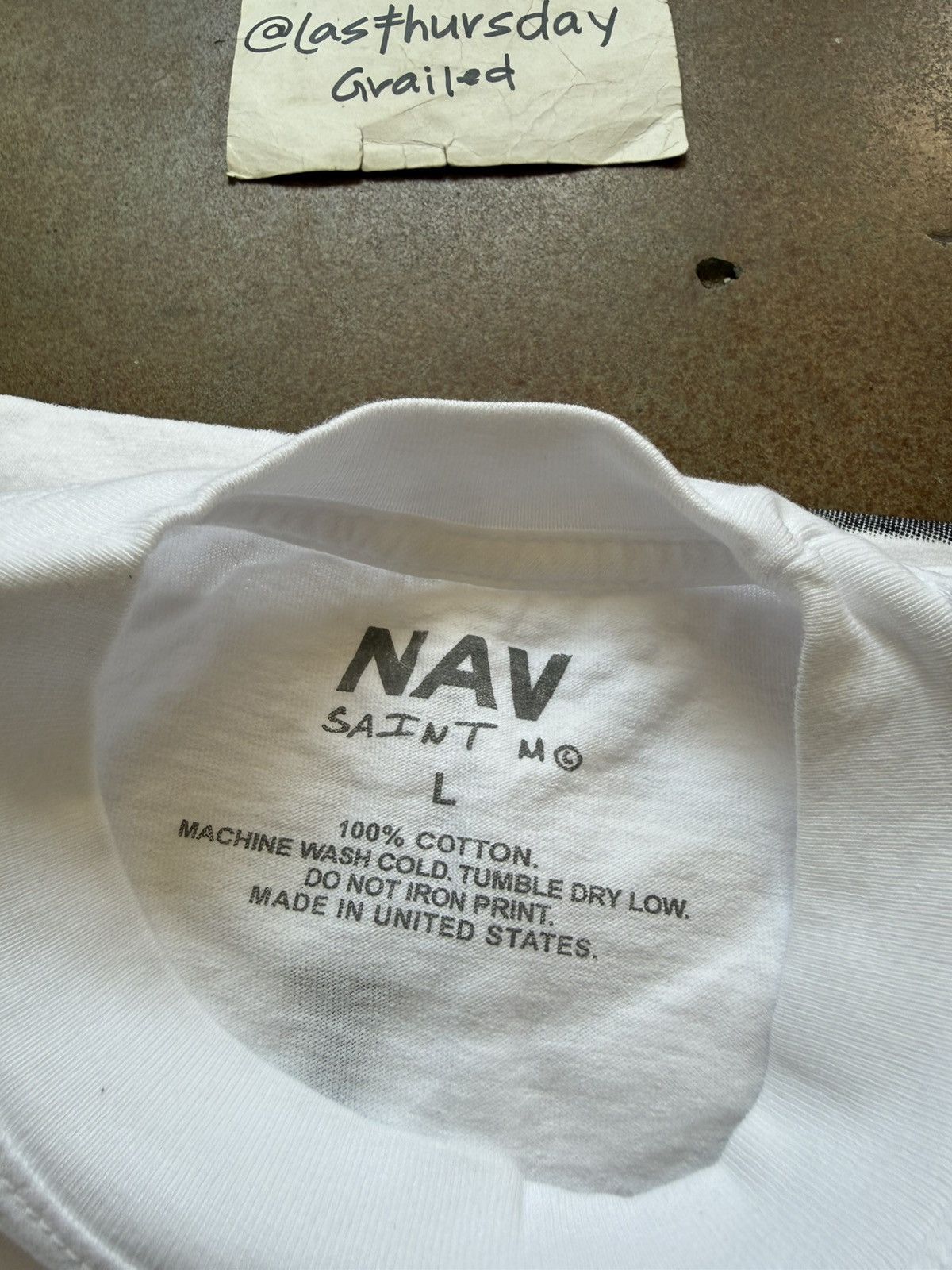 Saint Michael Saint Michael x NAV OMW2 Rexdale Tee White 001 Large Size US L / EU 52-54 / 3 - 7 Thumbnail