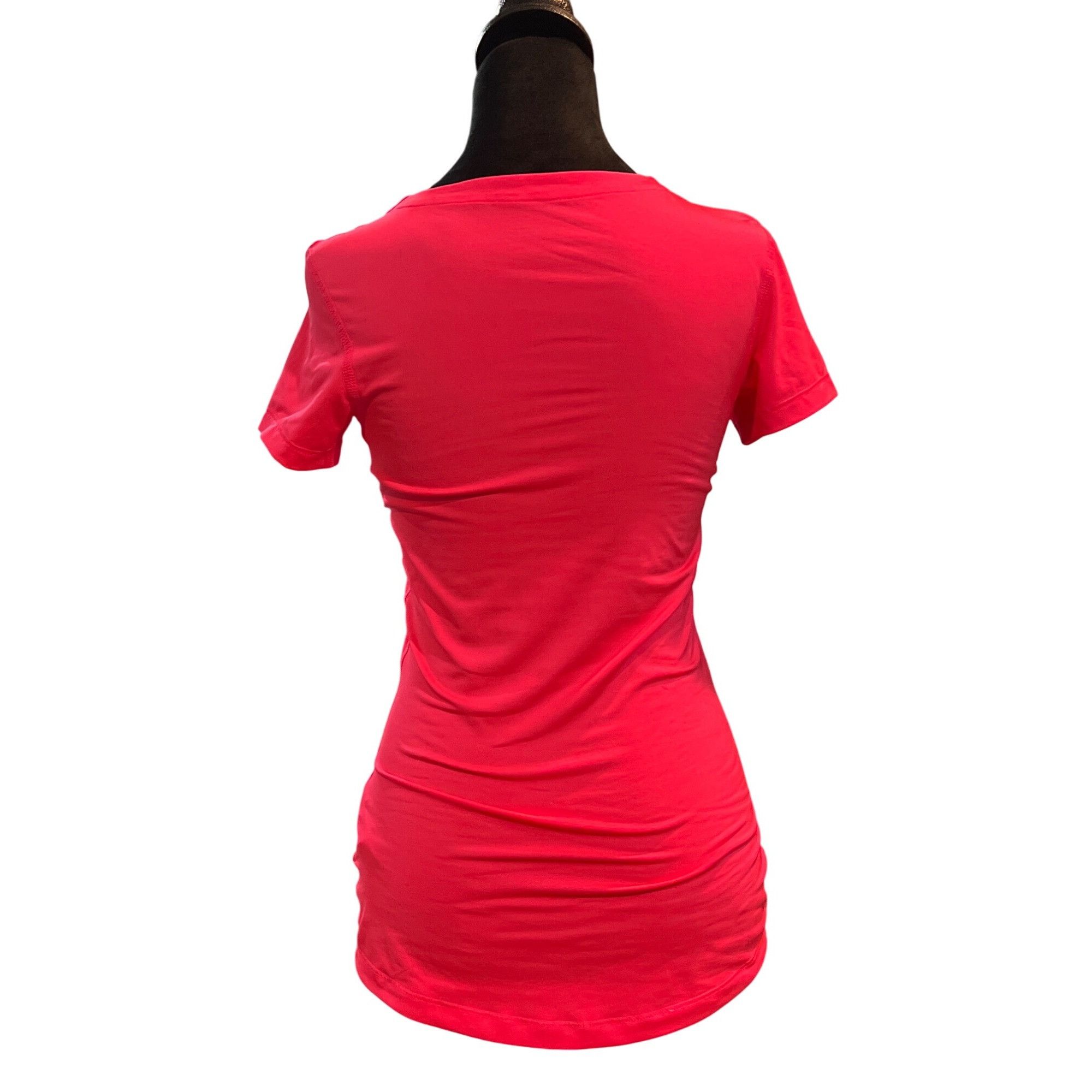 Nike Nike Womens Dri-Fit Pink V-Neck Athletic T-Shirt Short Sleev Size S / US 4 / IT 40 - 4 Thumbnail
