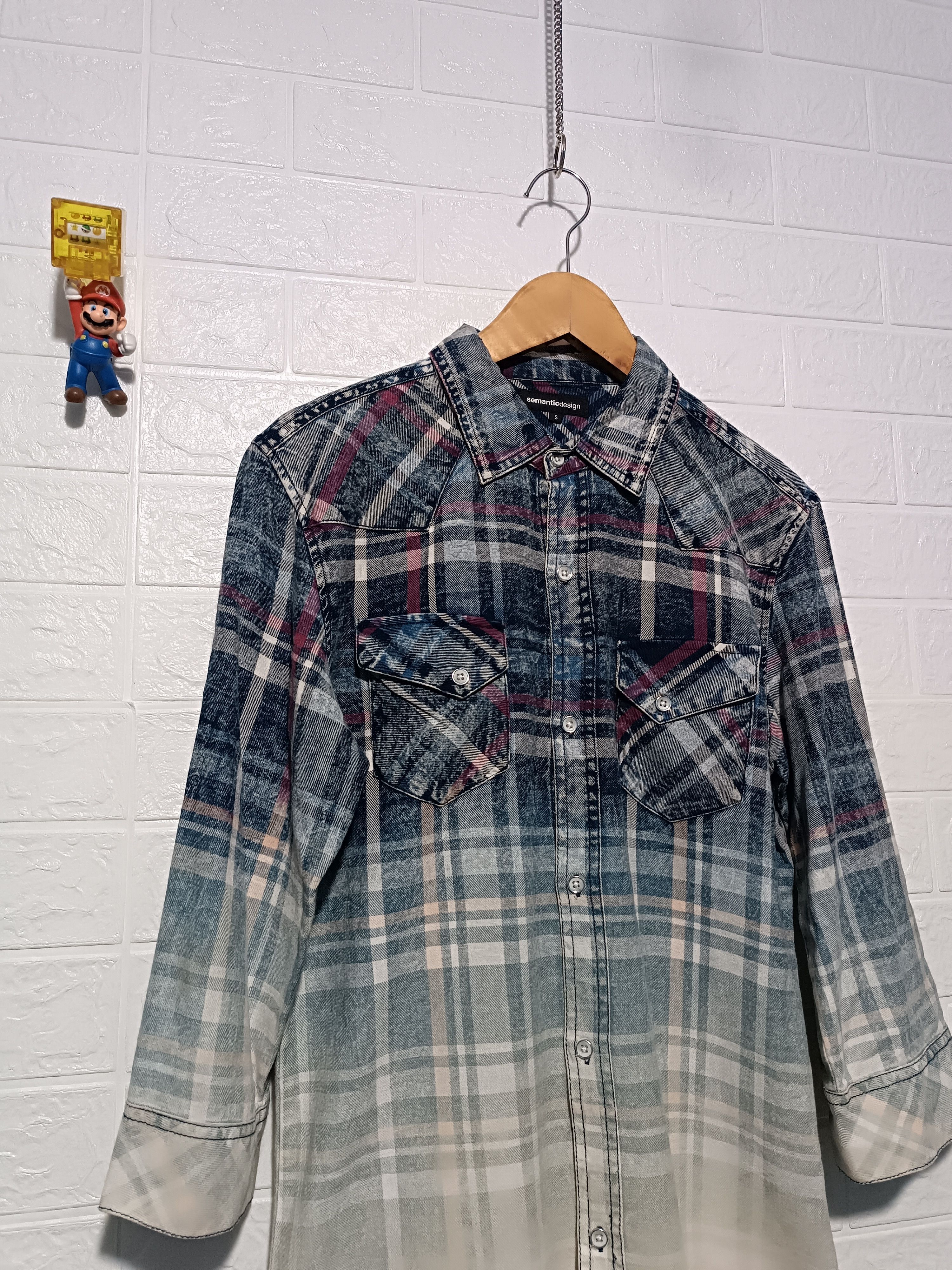 semanticdesign Sematic Design Two Tone Distressed Washing Shirt Size US S / EU 44-46 / 1 - 2 Thumbnail