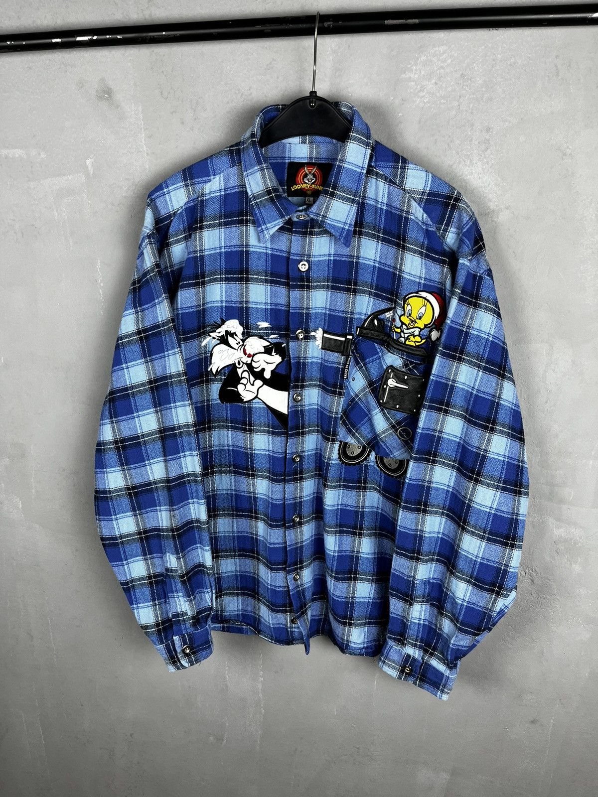 Vintage × Warner Bros Looney Tunes Shirt Button Up Flannel Merrie Melodies Size US XL / EU 56 / 4 - 5 Thumbnail