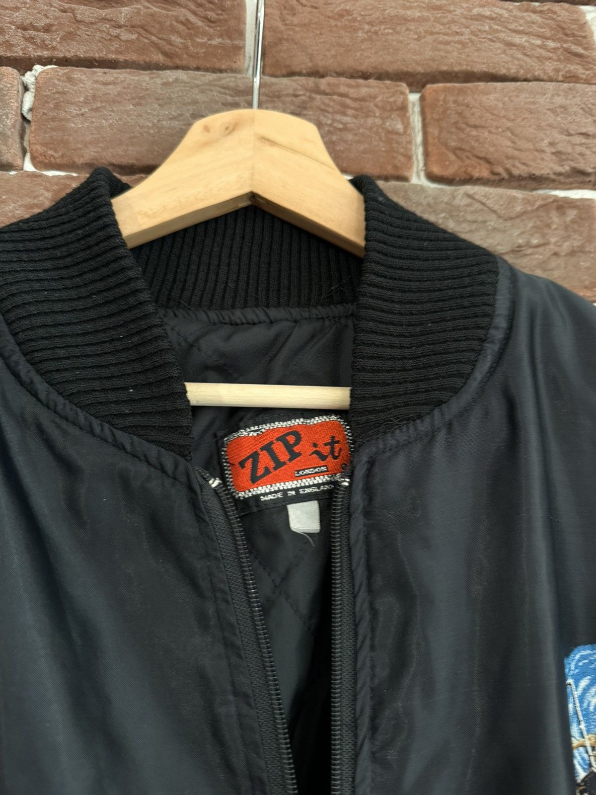 Vintage 90s Vintage Ghost Rider Zip It Nylon Bomber Jacket L Black Size US L / EU 52-54 / 3 - 7 Thumbnail