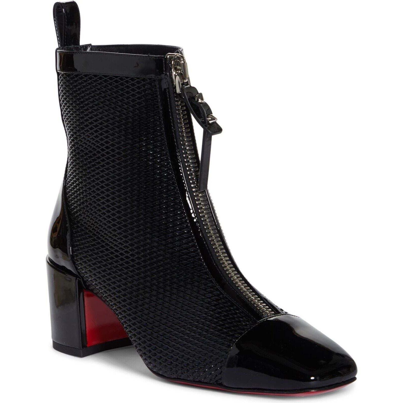 Christian Louboutin Christian Louboutin Kimi 55 Black Patent Leather Block Heel Size US 7.5 / IT 37.5 - 3 Thumbnail