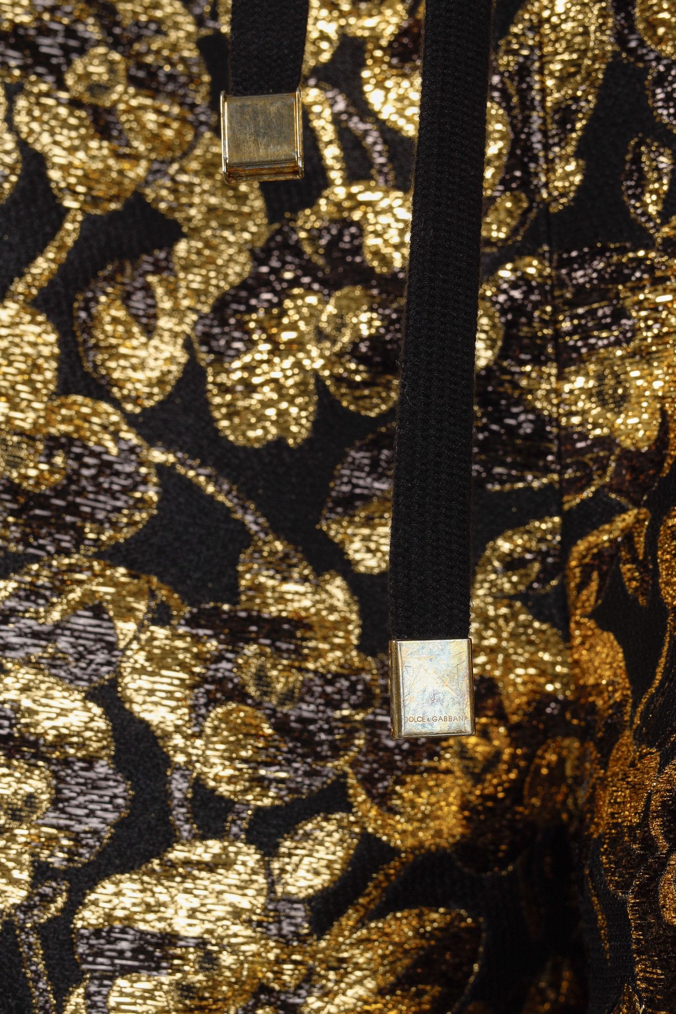 Dolce & Gabbana Dolce & Gabbana Gold Floral-Jacquard Tape-Trim Track Pants Size 27" / US 4 / IT 40 - 9 Thumbnail
