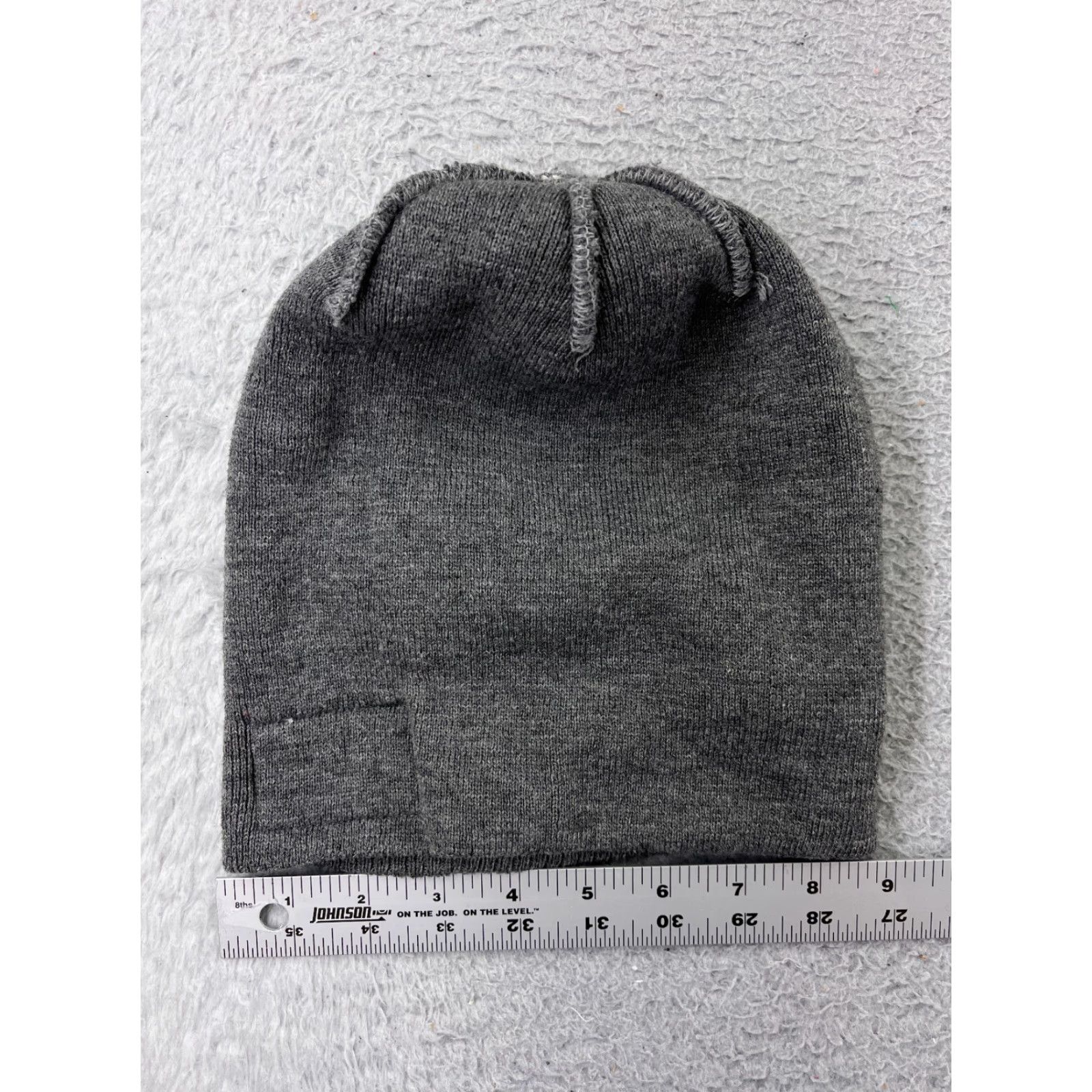 Vintage Armada Beanie Hat Adult One Size Gray Black Knit 100% Acrylic Pom Snow Striped Outdoor Ski Mens Size ONE SIZE - 6 Thumbnail
