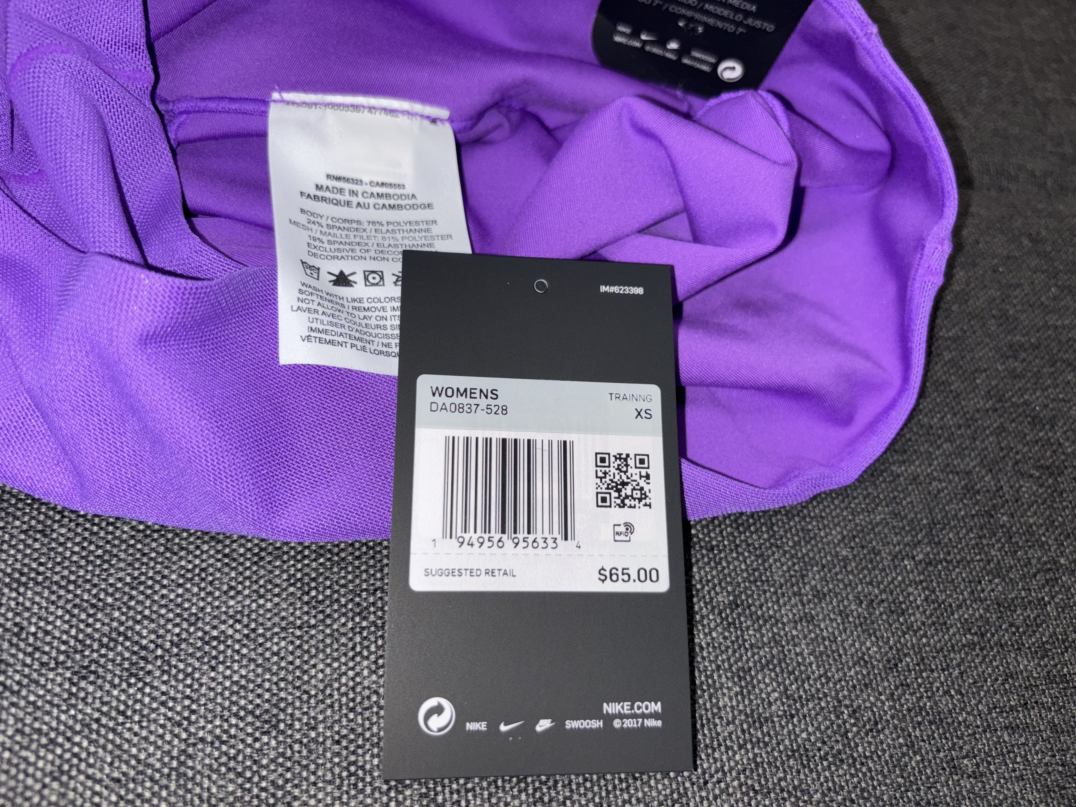 Nike Nike Indy Bra and Dri-Fit Shorts Set Purple Size XS Size 22" - 15 Thumbnail