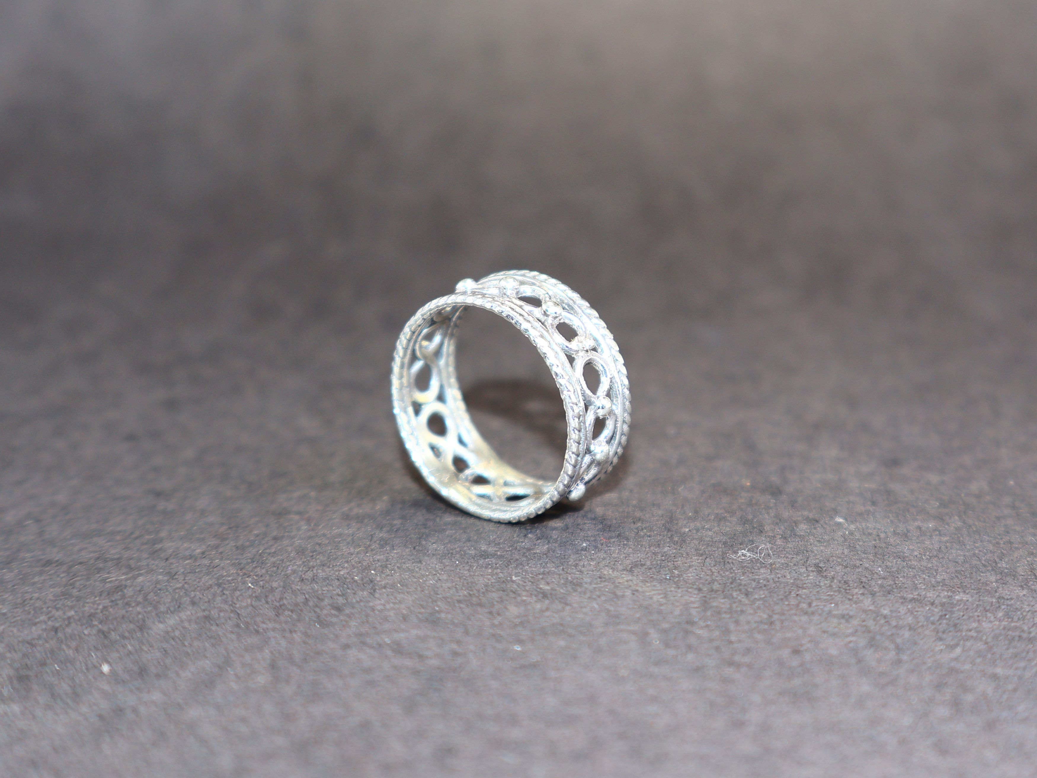 Handmade Wide band ring, Handmade Ring, Sterling Silver Women Ring, Size ONE SIZE - 4 Thumbnail