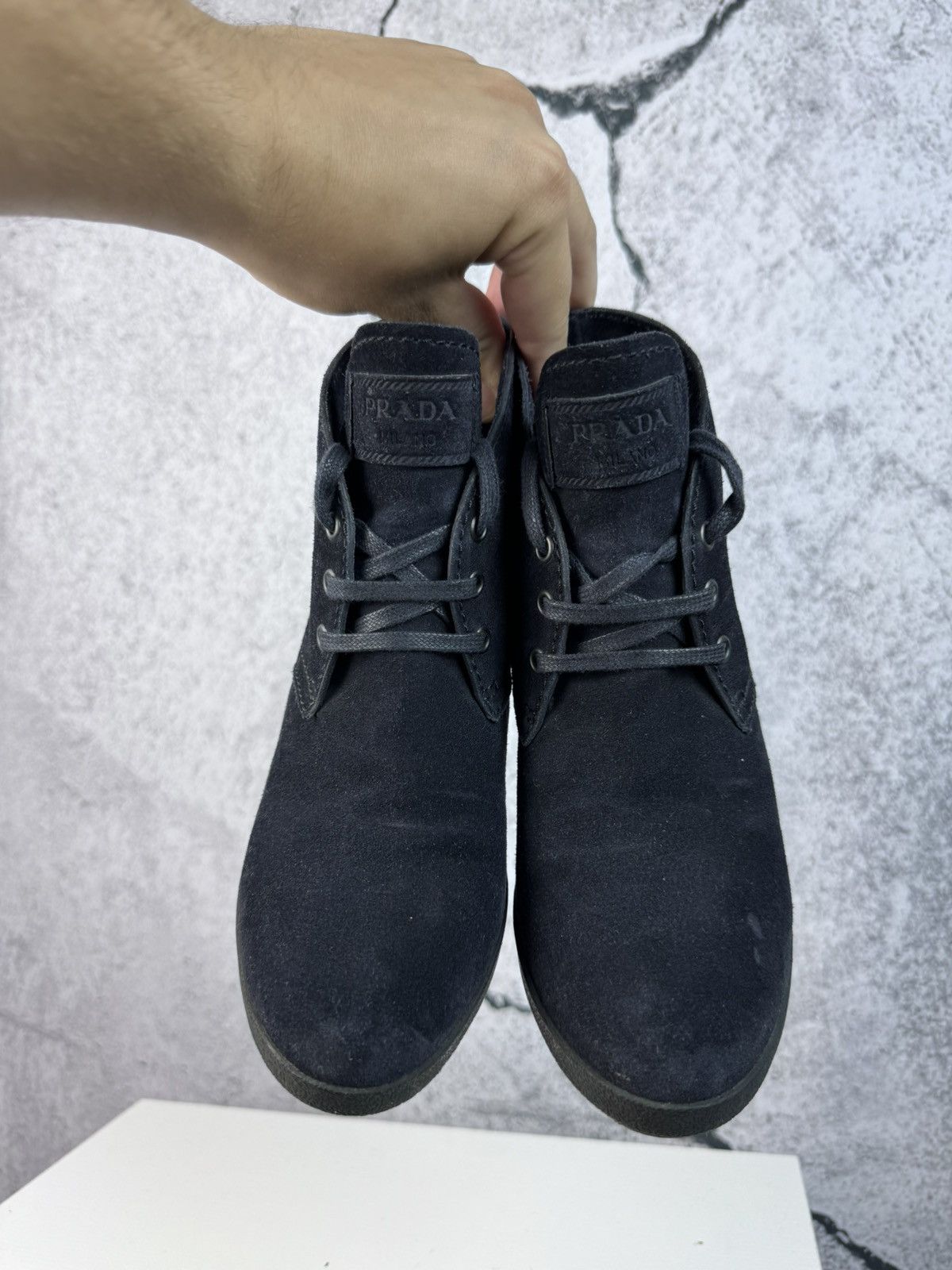 Prada PRADA 2000 Logo Suede Boots shoes Size US 7 / IT 37 - 4 Thumbnail