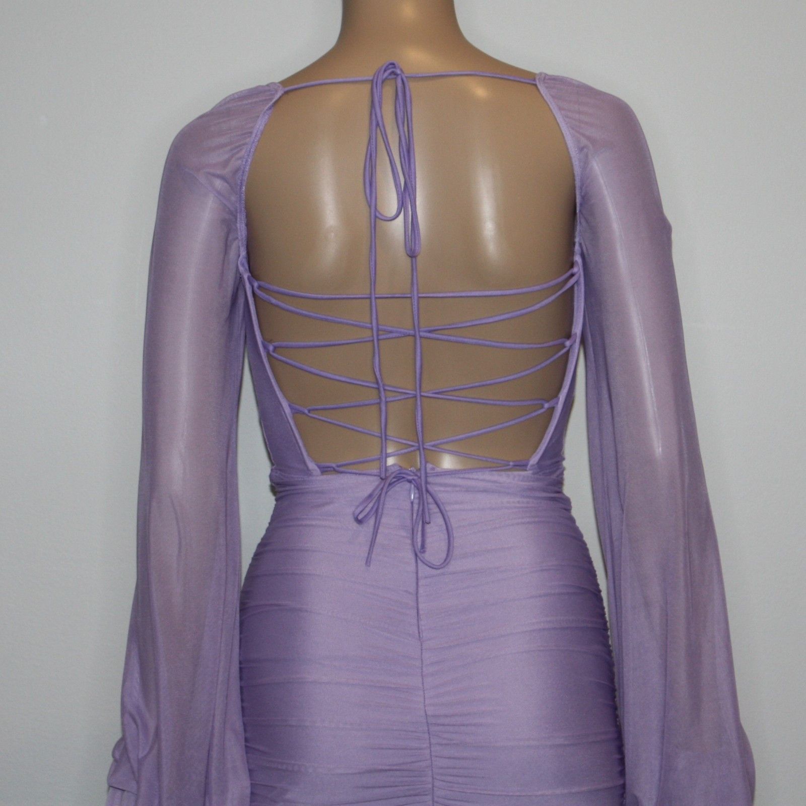 Other Lucy in the Sky Power Mesh Long Sleeve Dress in Purple Size XS / US 0-2 / IT 36-38 - 10 Thumbnail