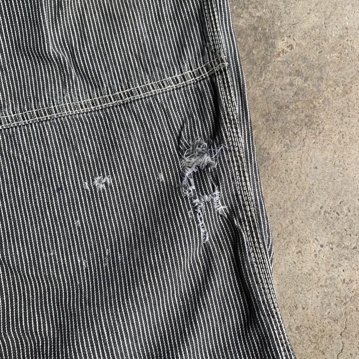 Dogtown × Japanese Brand × OVER THE STRiPES DISTRESSED! JAPANESE Hickory Work Wear Double Knee Pants Size US 34 / EU 50 - 9 Thumbnail