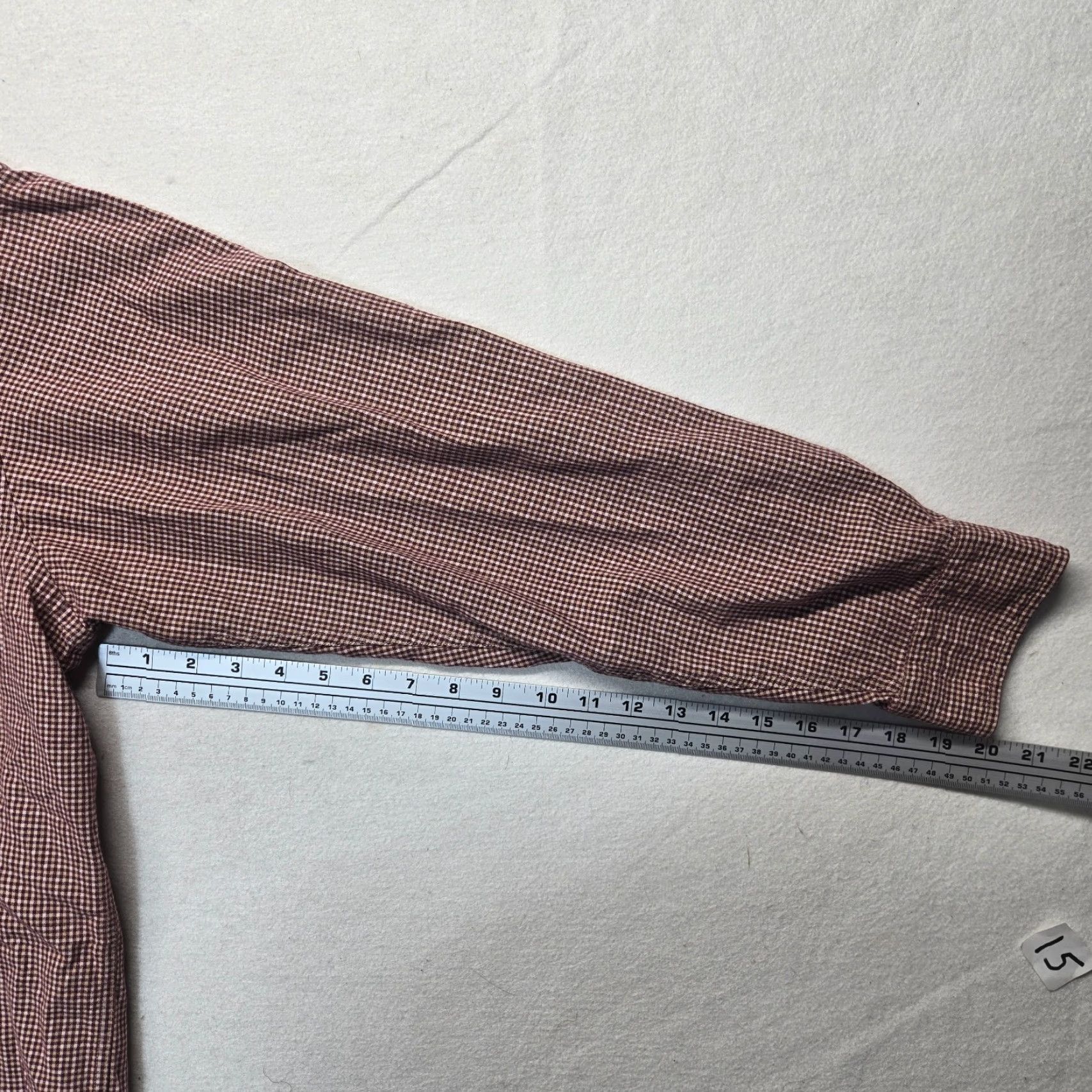Arrow VINTAGE Arrow Men's Button-Up Shirt Long Sleeve Casual Cotton Brown Check Large Size US L / EU 52-54 / 3 - 5 Thumbnail