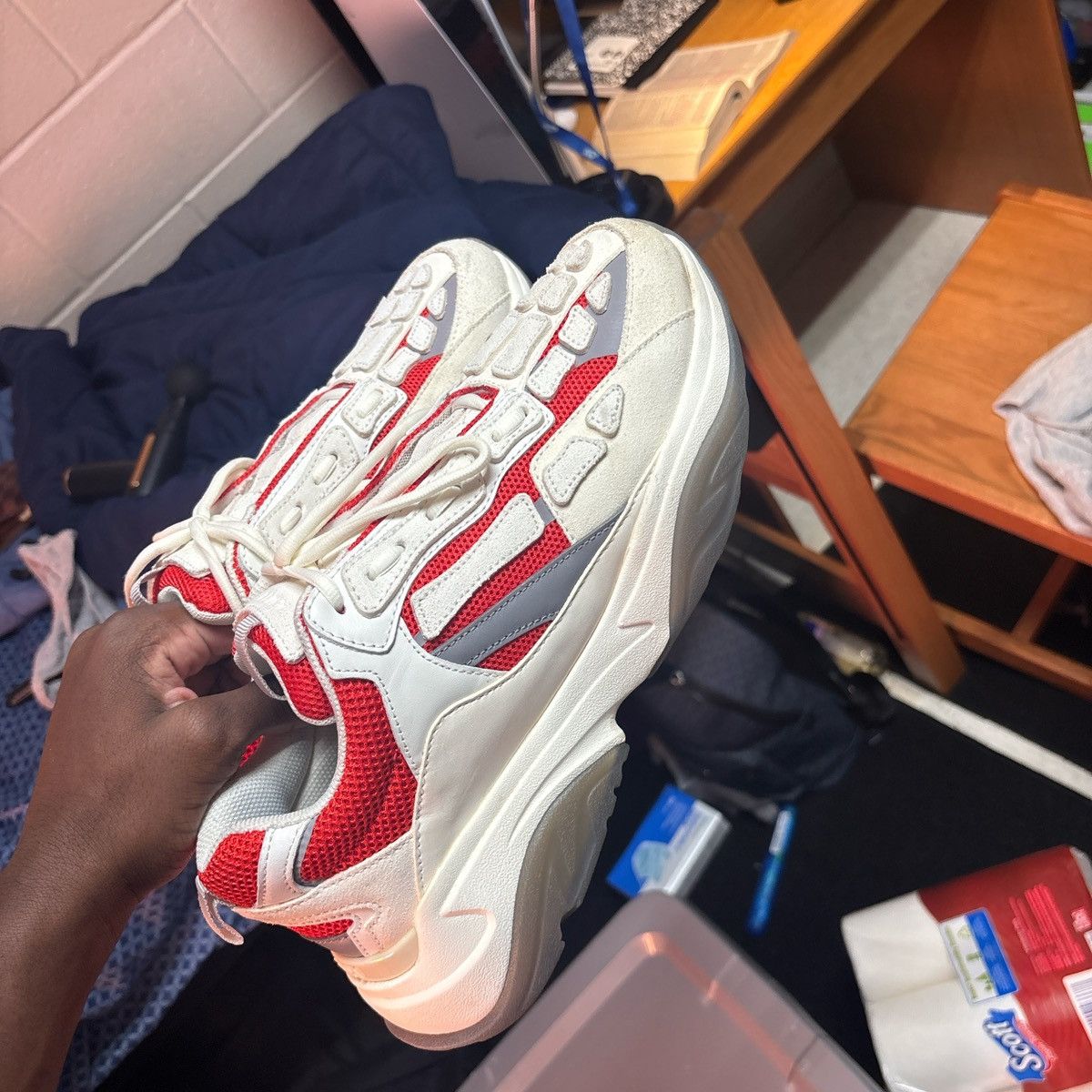 Amiri Amiri Bone Runners ‘Red White’ Size US 12 / EU 45 - 2 Thumbnail