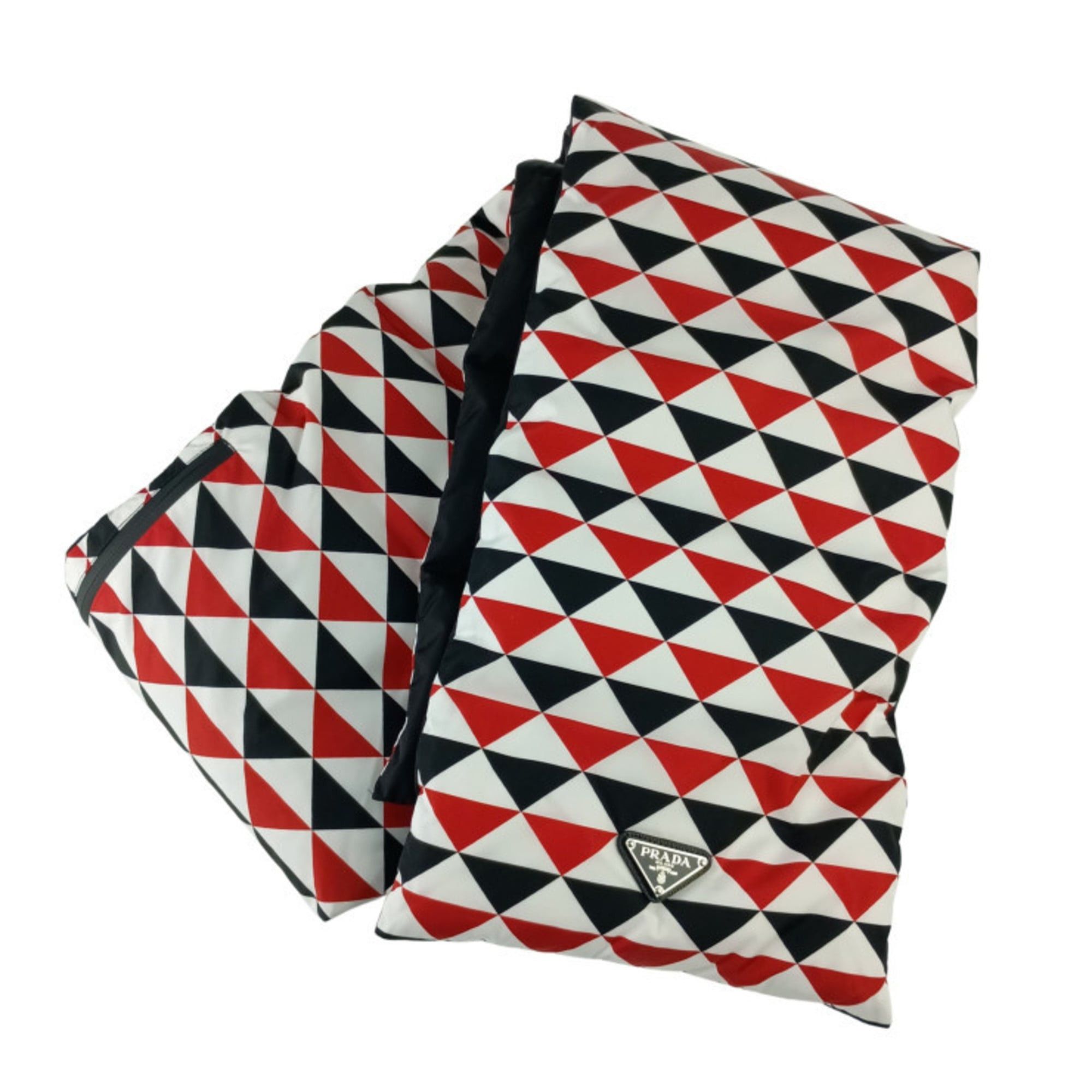 Prada PRADA Re-Nylon Padded Stole/Scarf 2FS028 Black White Red Nylon Men's Women's Size ONE SIZE - 1 Thumbnail