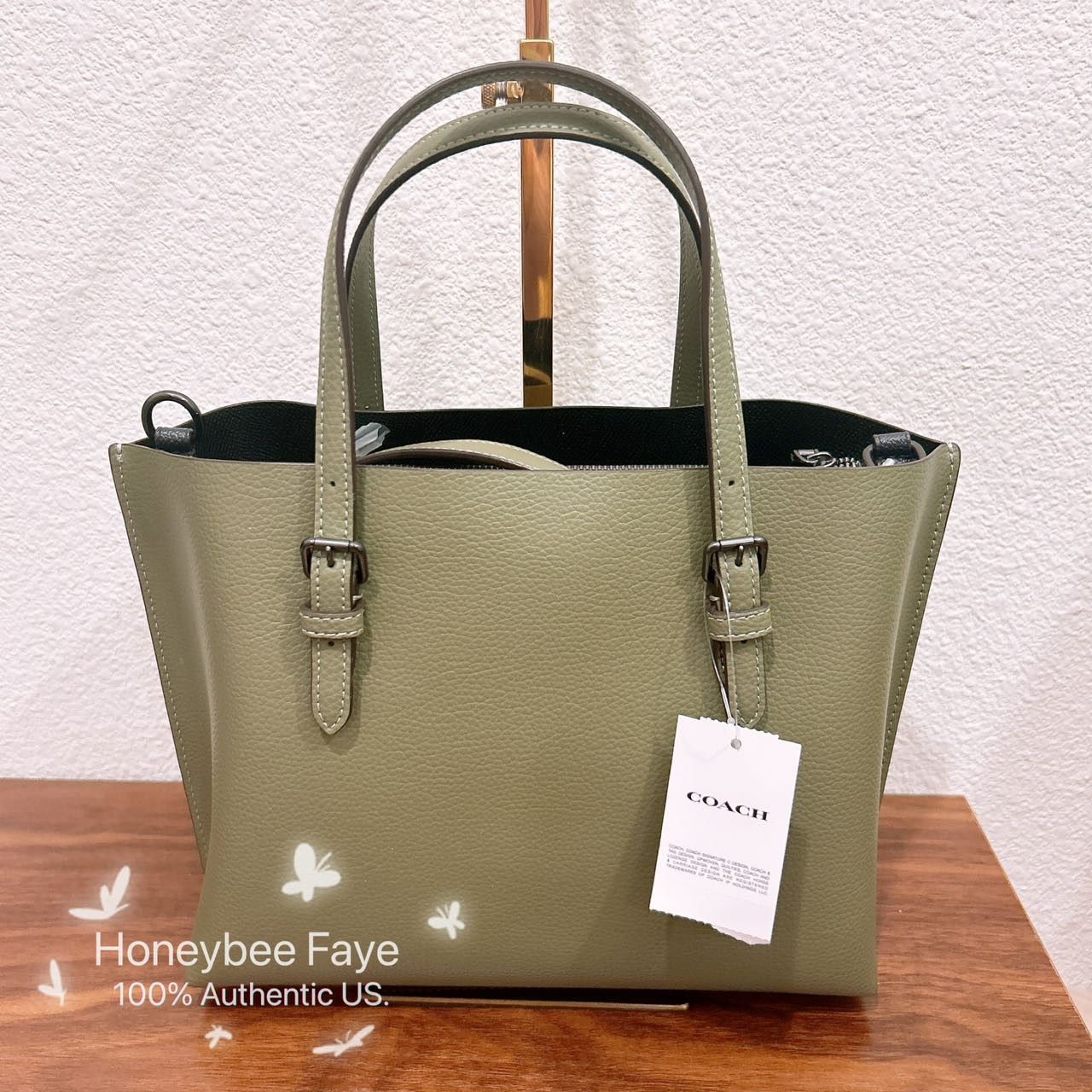 Coach NWT Coach Mollie Tote Bag 25 in Military Green C4084 Size ONE SIZE - 4 Thumbnail