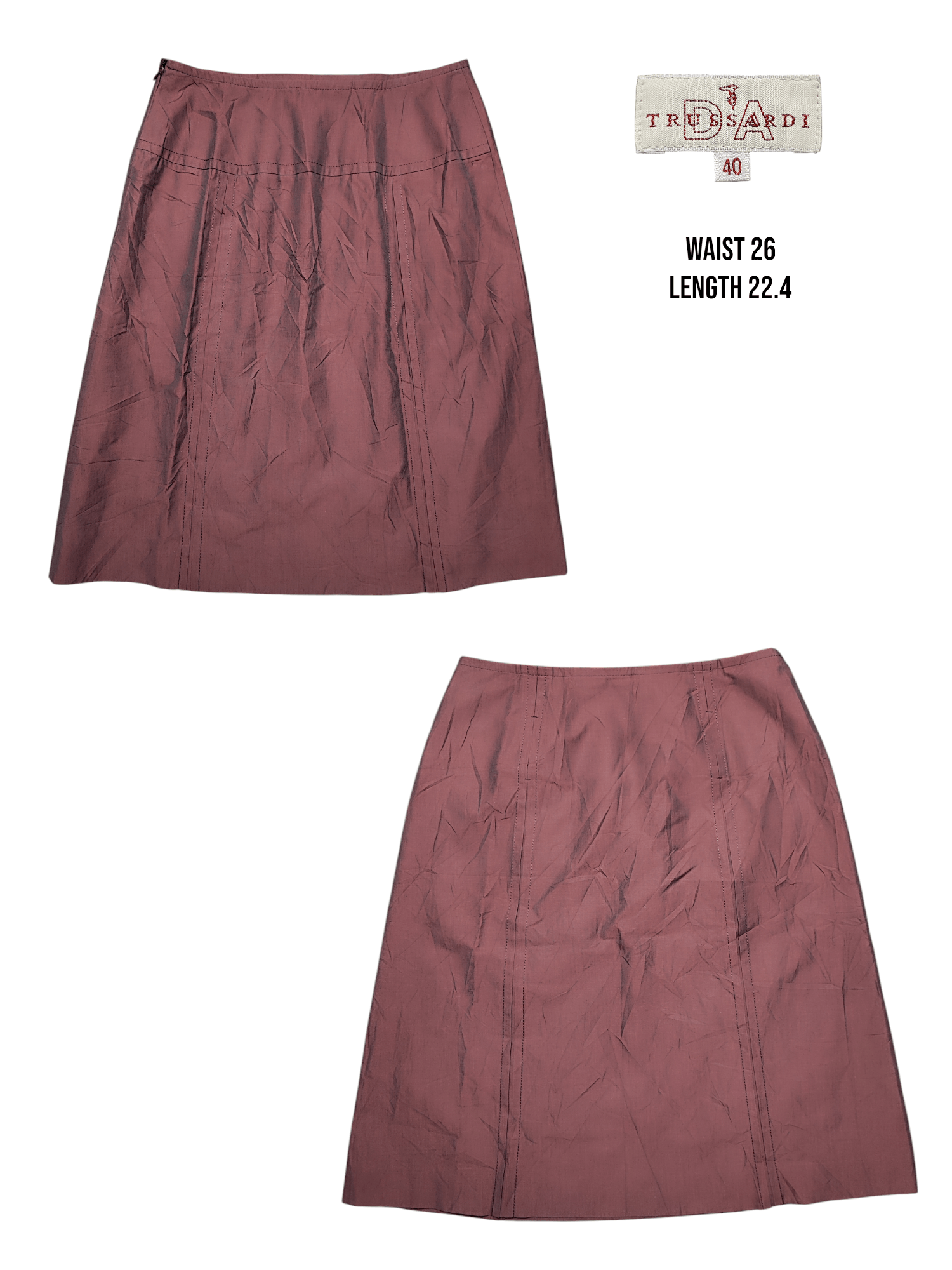 Trussardi Trussardi Mini Skirt Shining Velvet Size 26" / US 2 / IT 38 - 1 Thumbnail