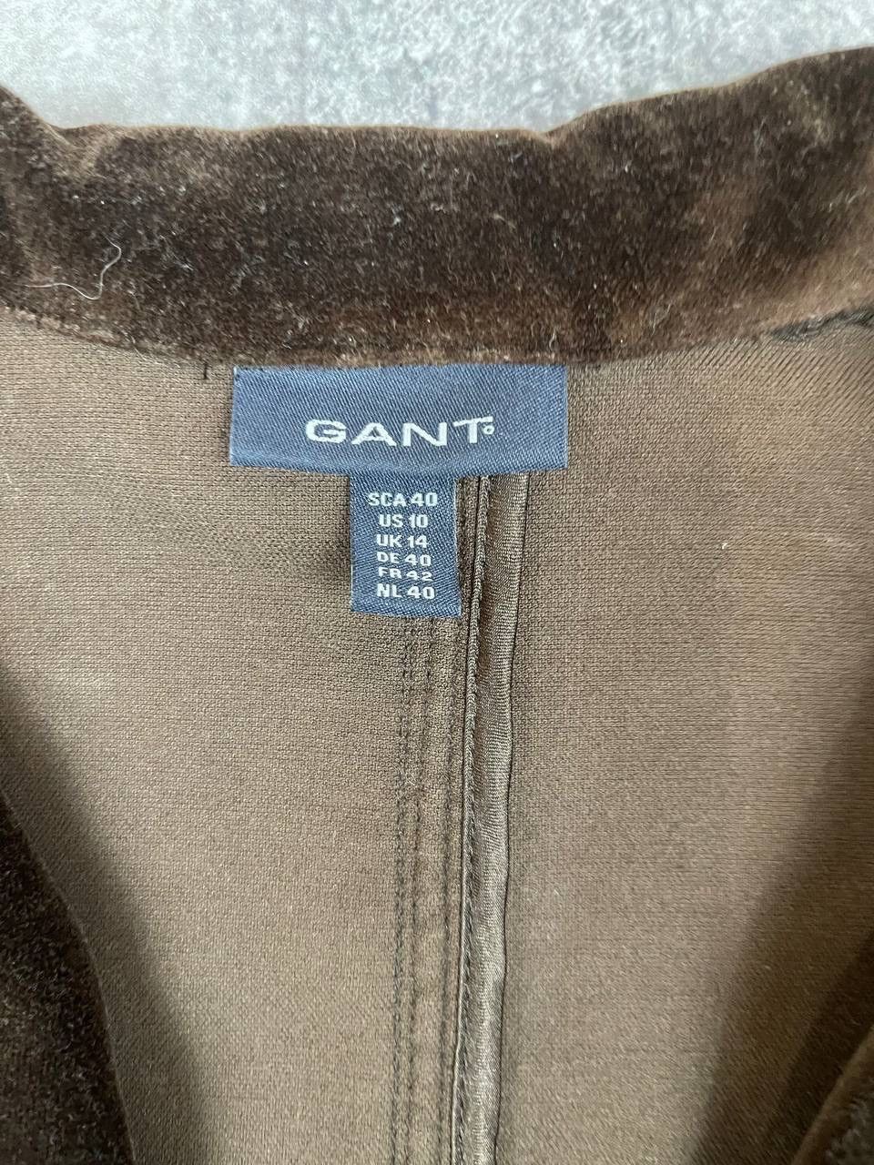 Gant Gant Women Velvet Blazer Brown Classic Jacket Size M Size M / US 6-8 / IT 42-44 - 4 Thumbnail