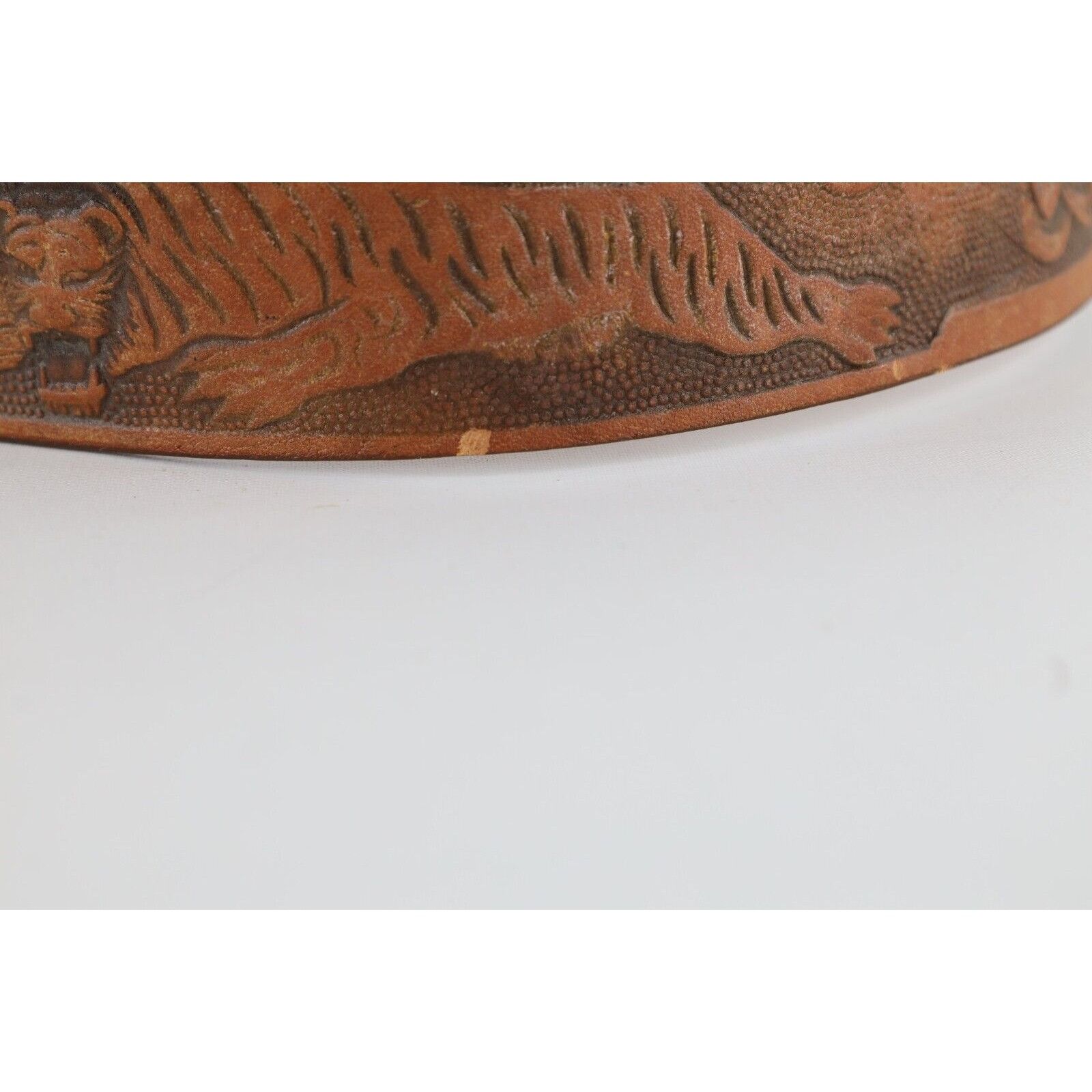 Vintage Vintage 70s Streetwear Flower Floral Tiger Leather Belt Size 36 - 4 Thumbnail