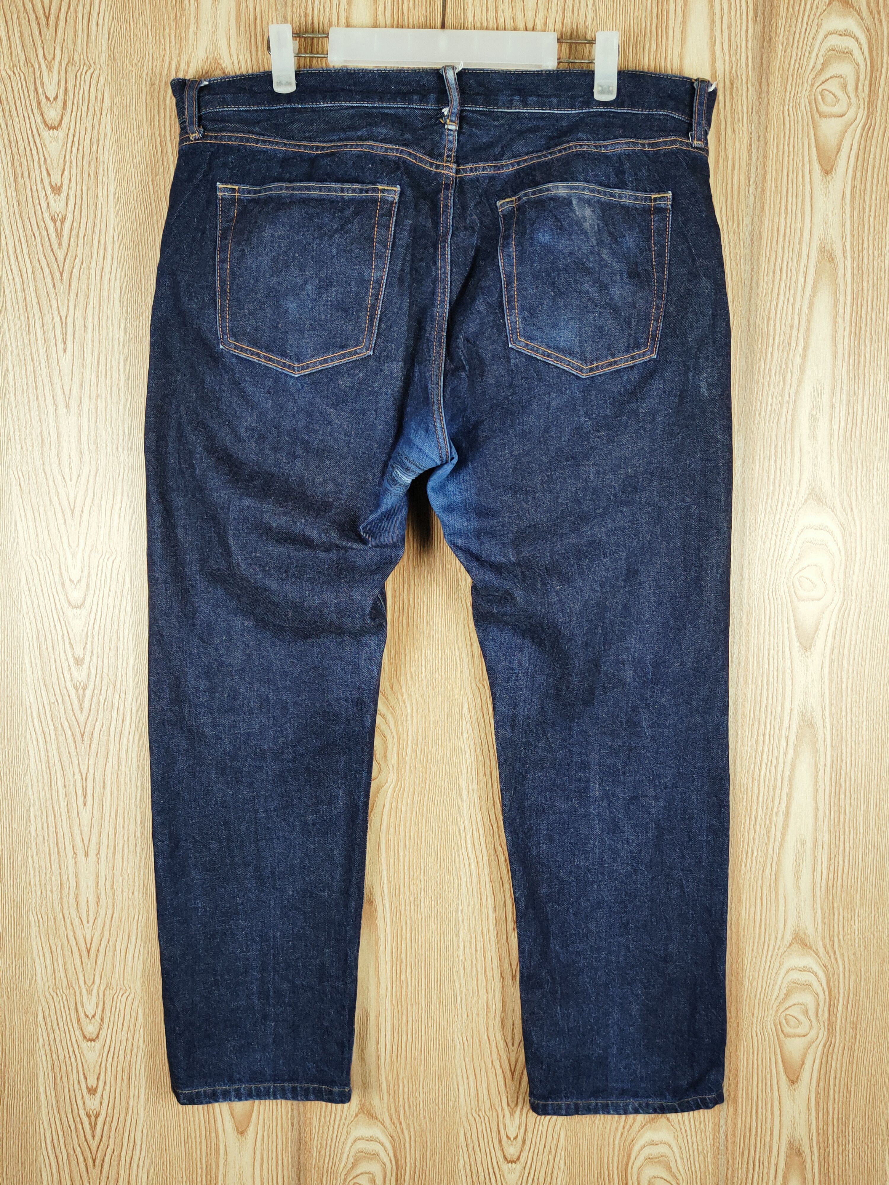 Japanese Brand Uniqlo Dark Blue Distressed Ripped Jeans #S2732 Size US 38 / EU 54 - 8 Thumbnail