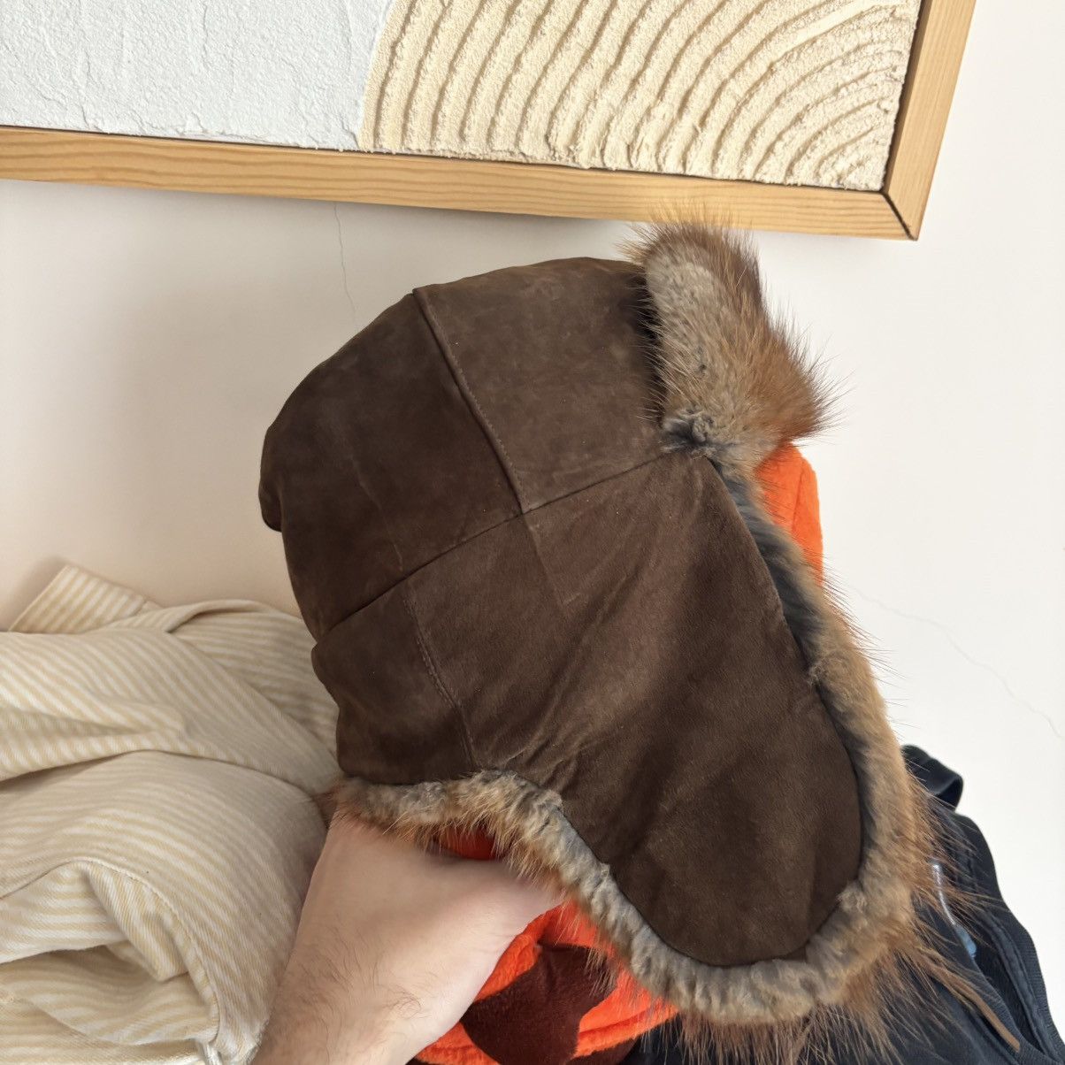 Hysteric Glamour Vintage 80’s Ushanka Hat Real Fur Brown Quilted Lining Size ONE SIZE - 2 Thumbnail