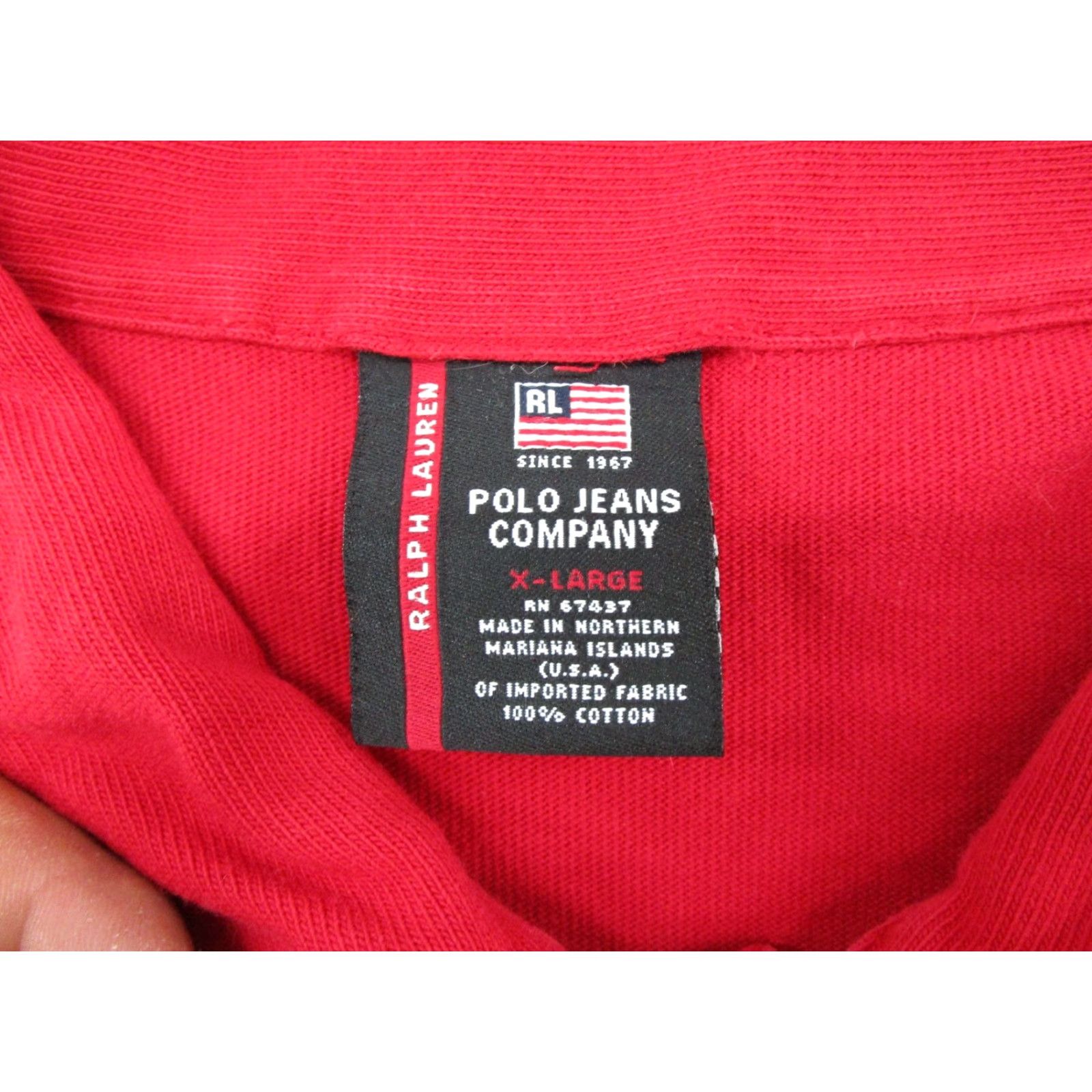 Polo Ralph Lauren VINTAGE Polo Jeans Co Ralph Lauren Rugby Shirt Mens XL Red Long Sleeve Rugby Shirt Red Size US XL / EU 56 / 4 - 4 Thumbnail